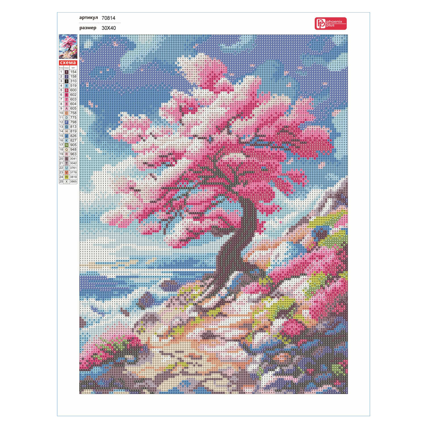 Алмазная мозаика Феникс + - фото 3