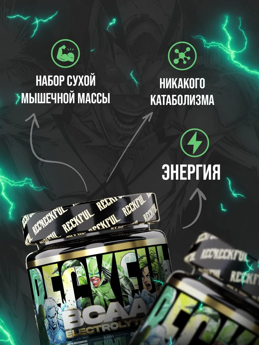 Комплекс аминокислот Reckful BCAA с электролитами Мохито - фото 2