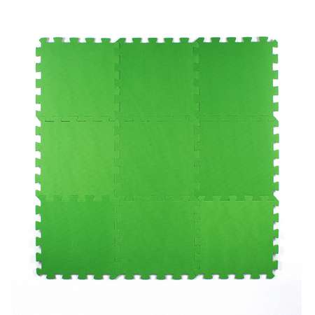 Развивающий детский коврик Eco cover игровой мягкий пол для ползания зеленый 33х33