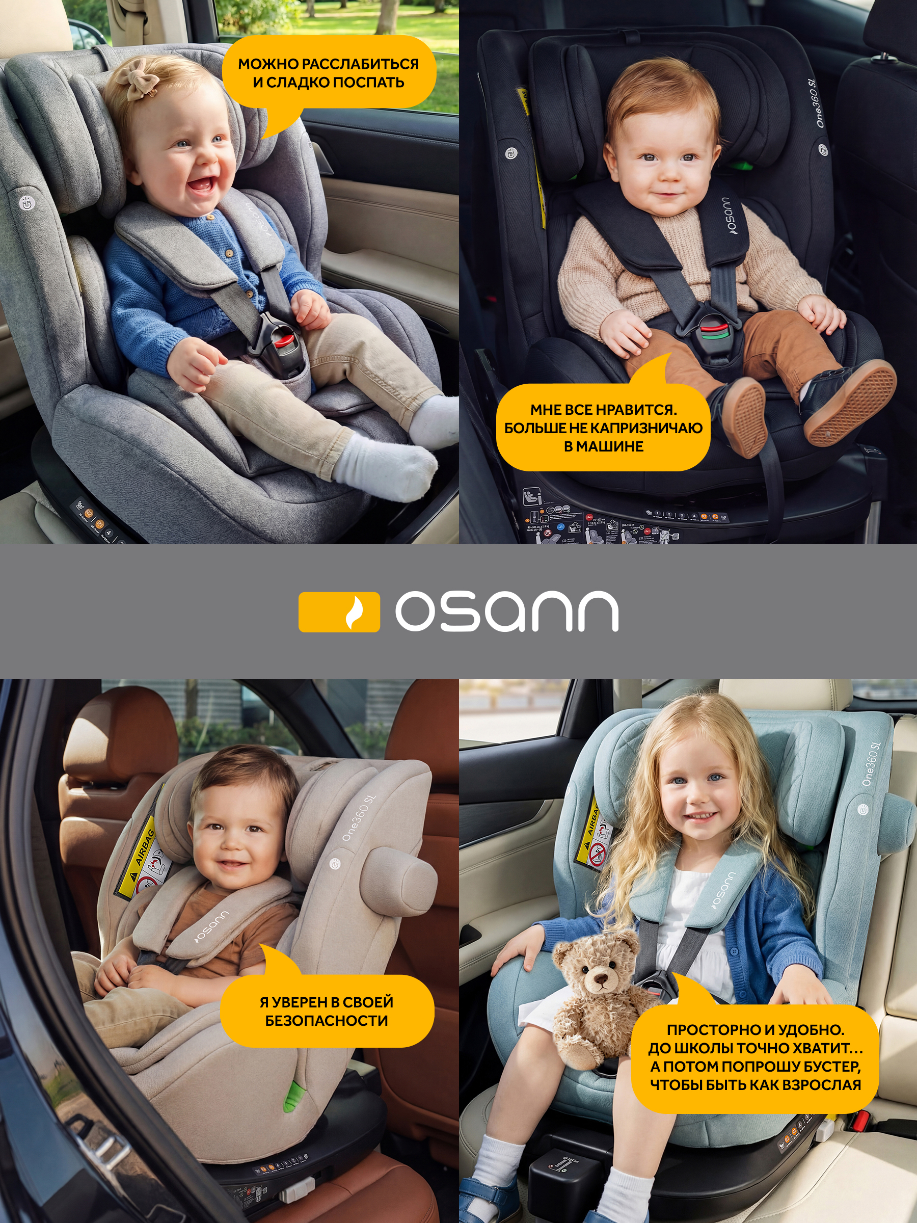 Автокресло Osann One 360 SL Iron 0-36 кг Isofix 0+/1/2/3 (0-36 кг) серый - фото 15