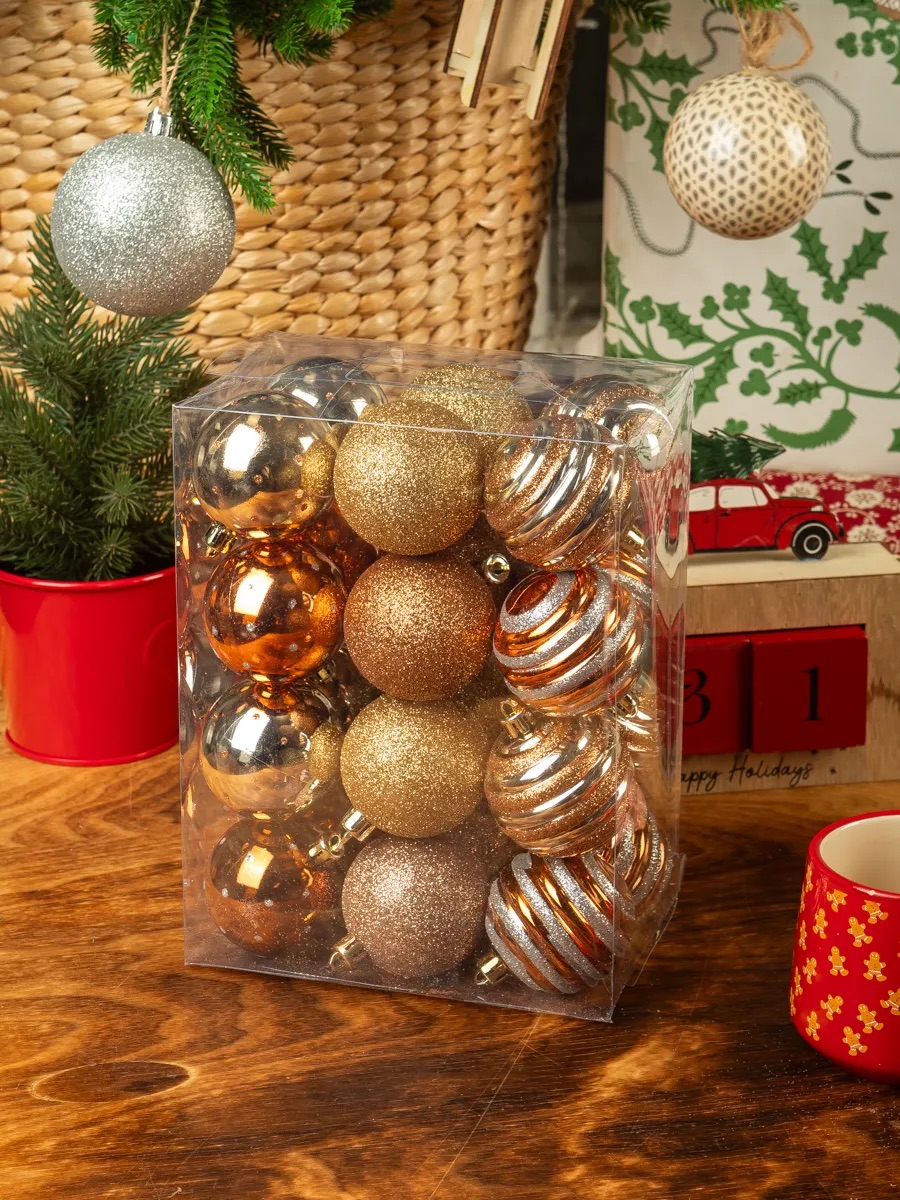 Набор шаров Kaemingk золотой медный - фото 3