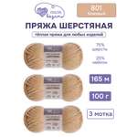 Пряжа для вязания Шерстяная Люблю Вязать 100г 165м 3шт