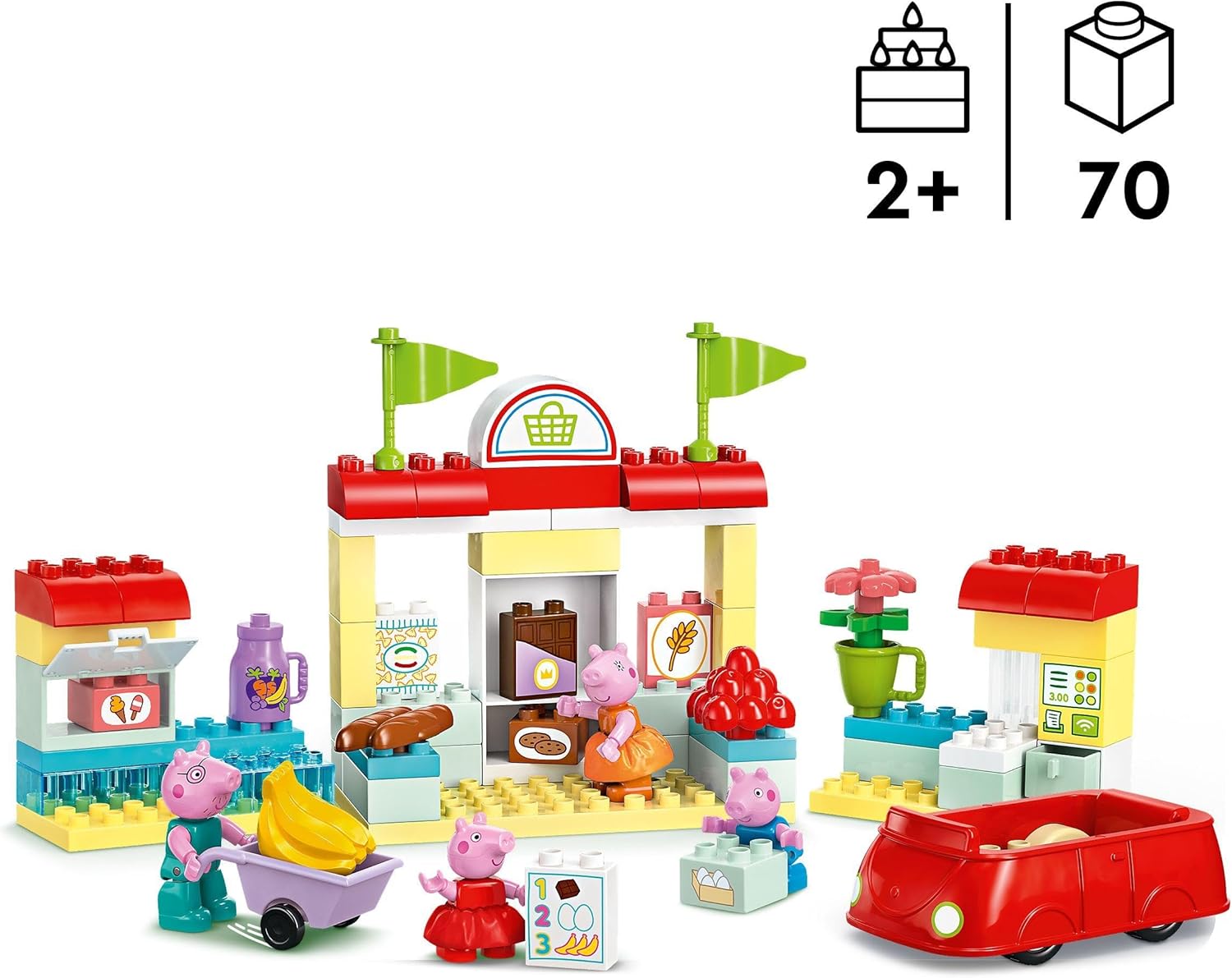 Конструктор LEGO DUPLO Супермаркет Свинка Пеппа 70 дет. - фото 2