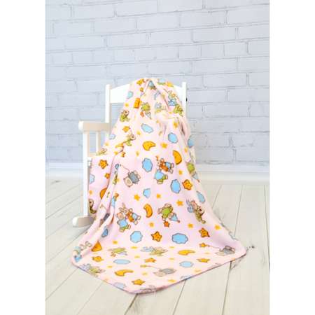 Плед флисовый Baby Nice 100х118 розовый Мишки-зайки