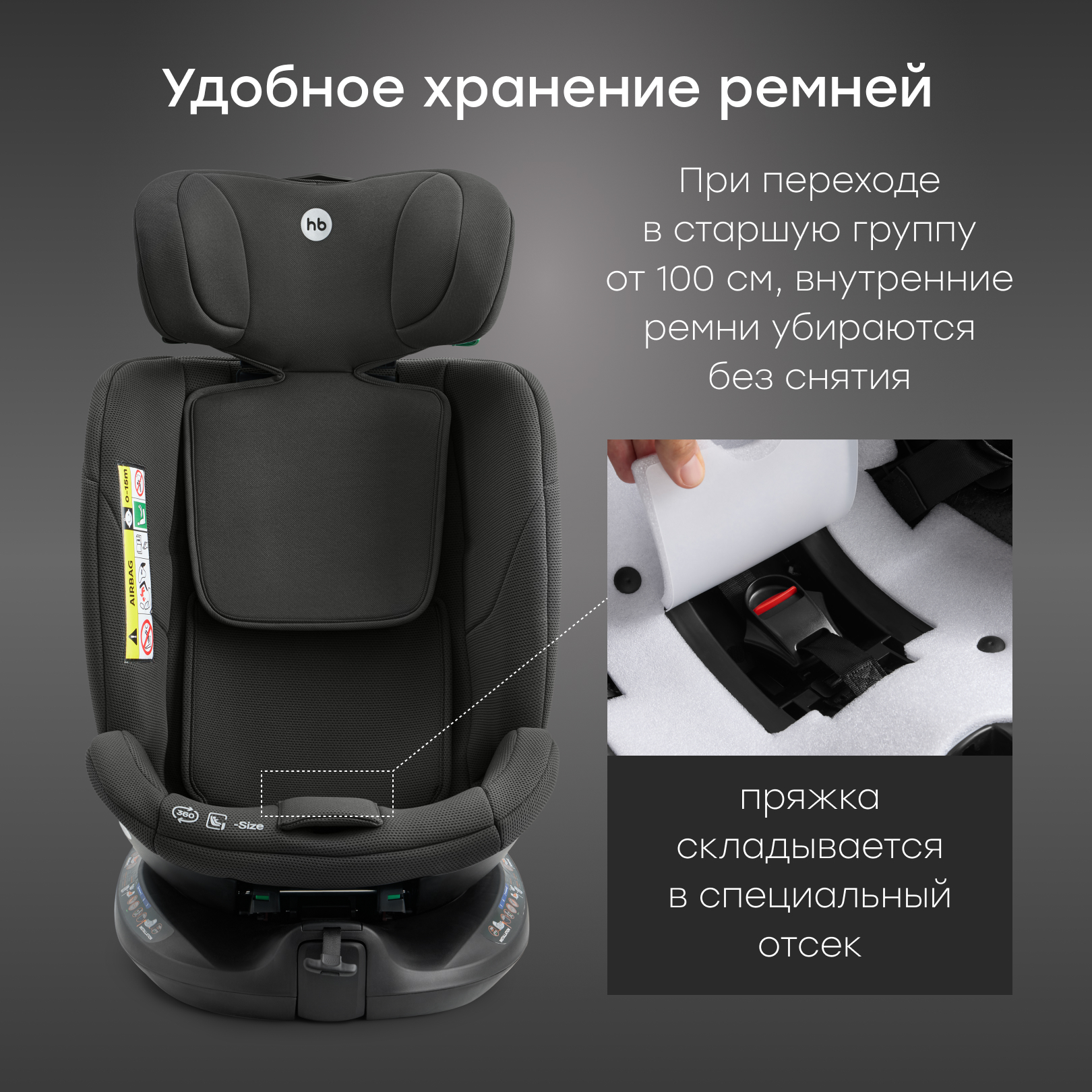 Автокресло Happy Baby kidster Isofix 0+/1/2/3 (0-36 кг) черный - фото 12