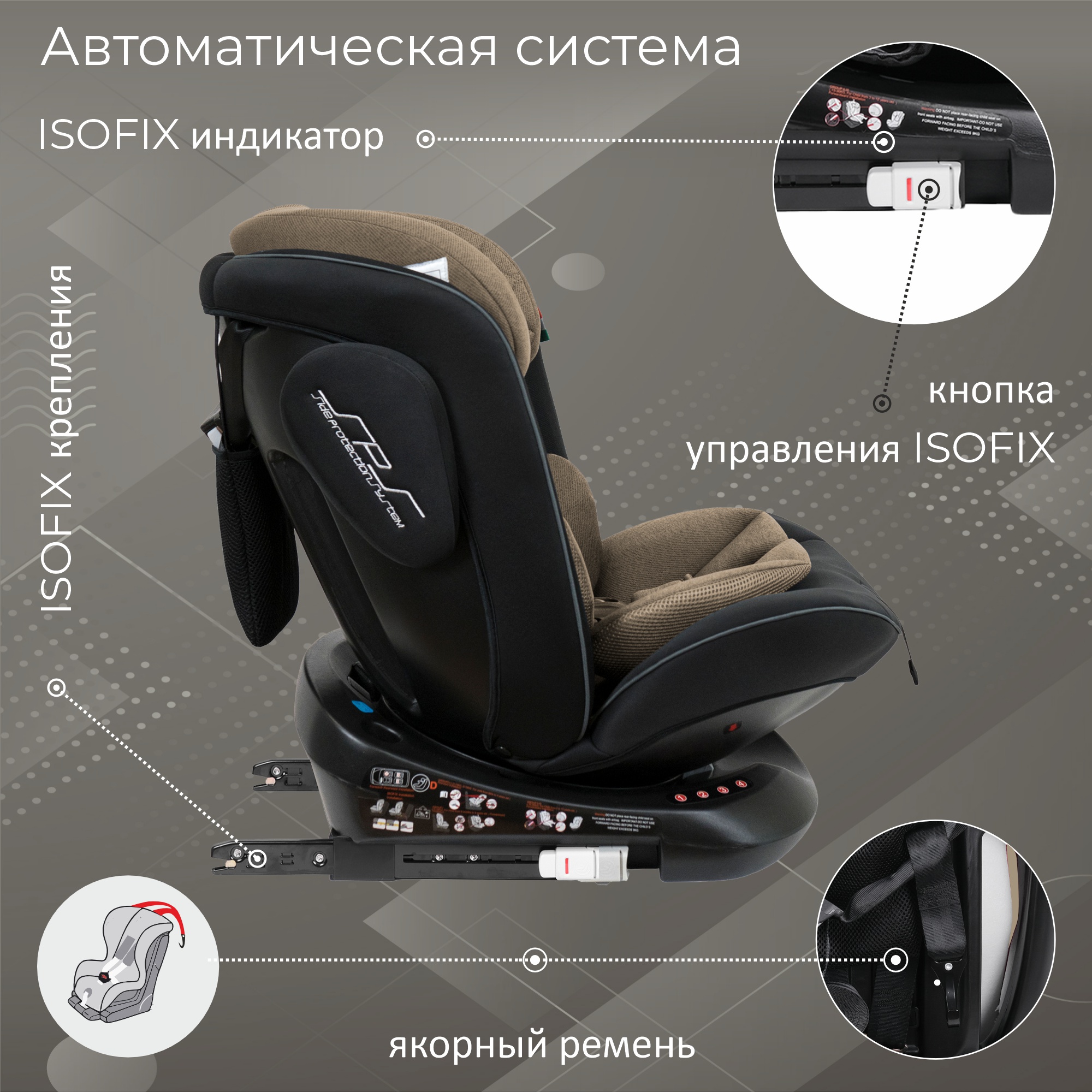 Автокресло Sweet Baby Crosstour Isofix 0+/1/2/3 (0-36 кг) бежевый - фото 3
