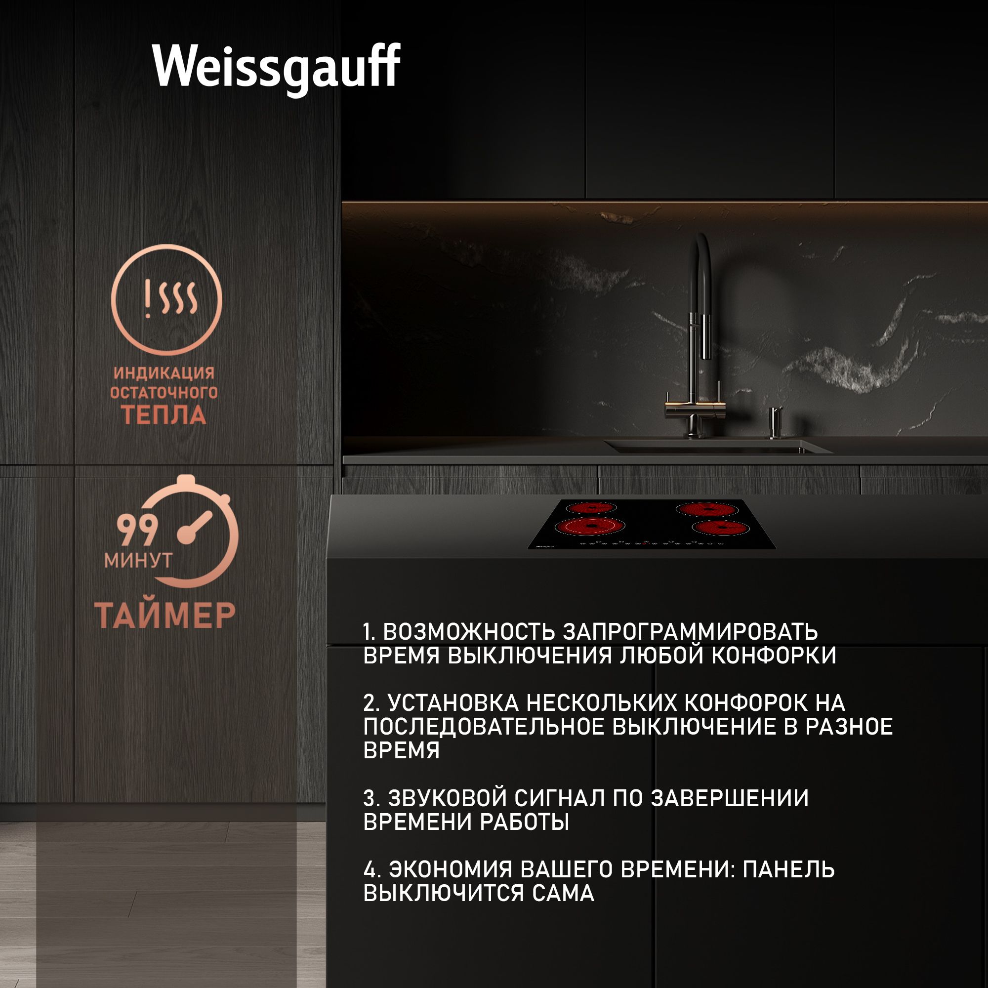 Варочная панель WEISSGAUFF 019c4bf2649d7e6cbf96f6162ed3231f - фото 4