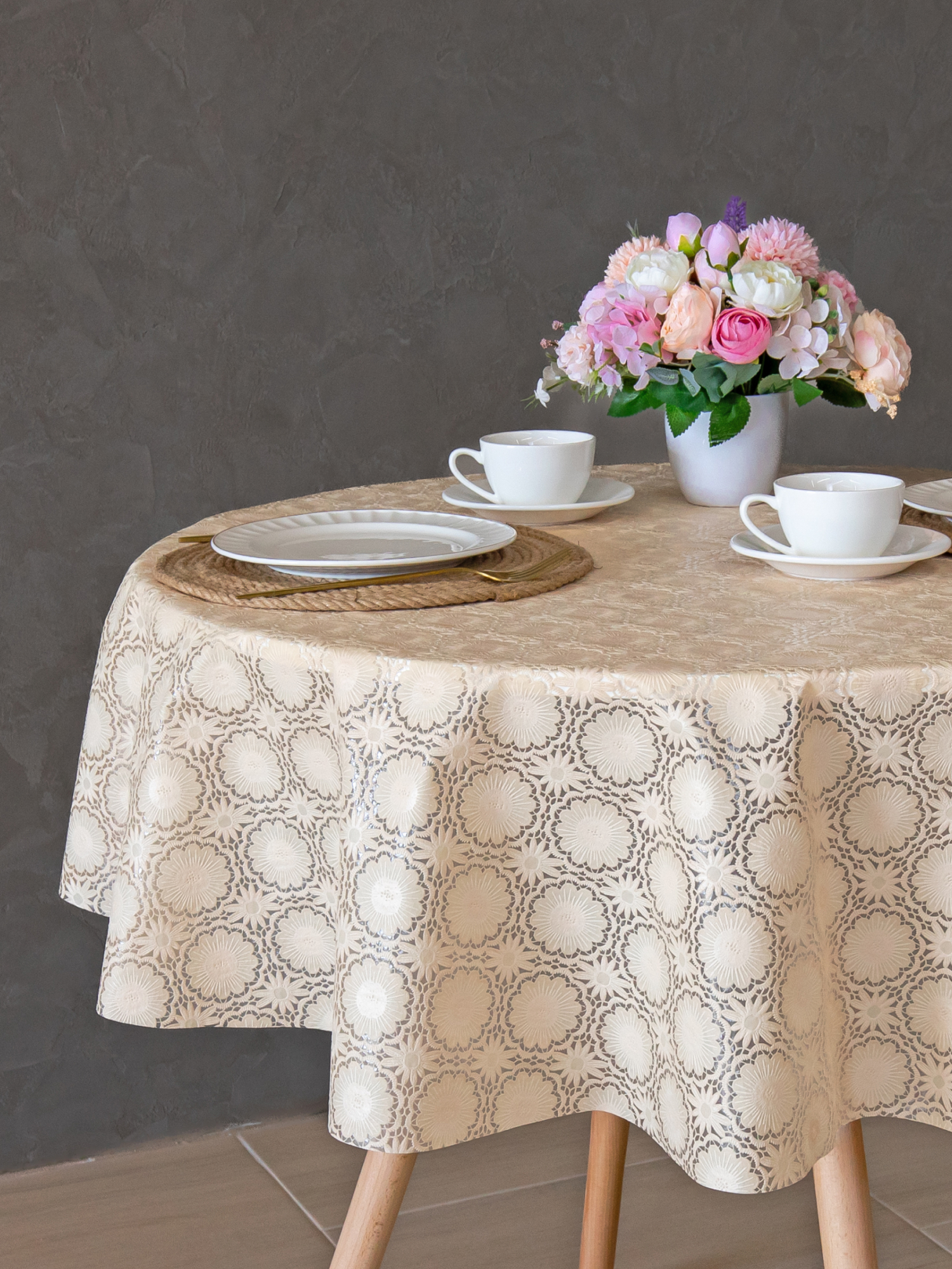 Скатерть круглая на стол VILINA Элегия d-128 см - фото 6
