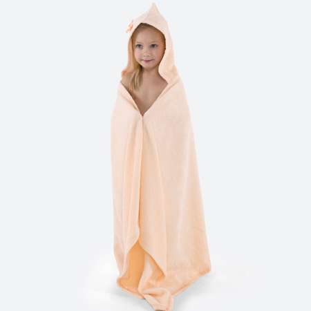Полотенце с капюшоном BabyBunny Персиковое XL