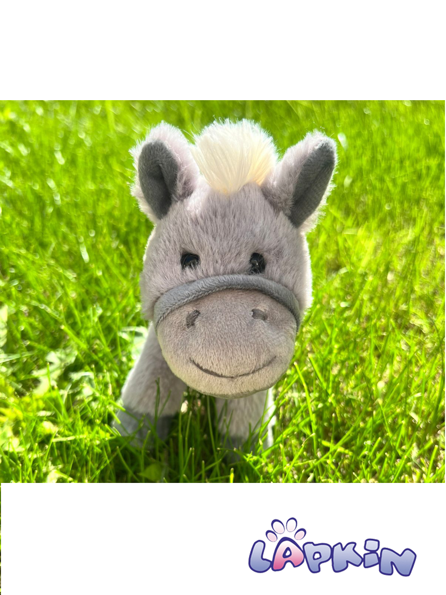 Мягкая игрушка Lapkin Лошадка 18 см серый - фото 5
