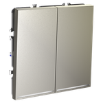 Выключатель VOLTUM встраиваемый S70 двухклавишный с подсветкой 10А шелк