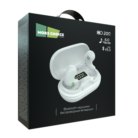 Беспроводные наушники More Choice BW01 White