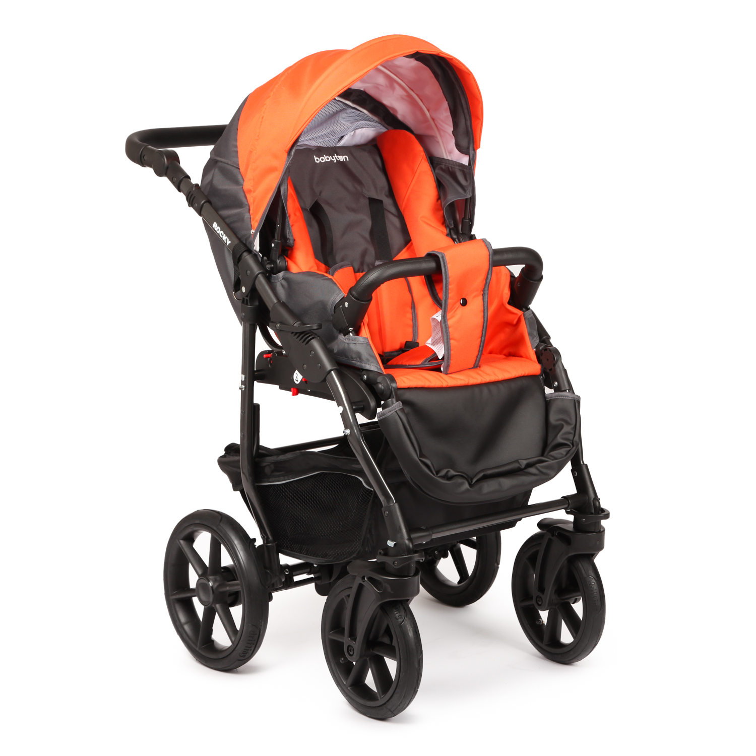 Коляска 2в1 Babyton Rocky Grey-Orange - фото 8