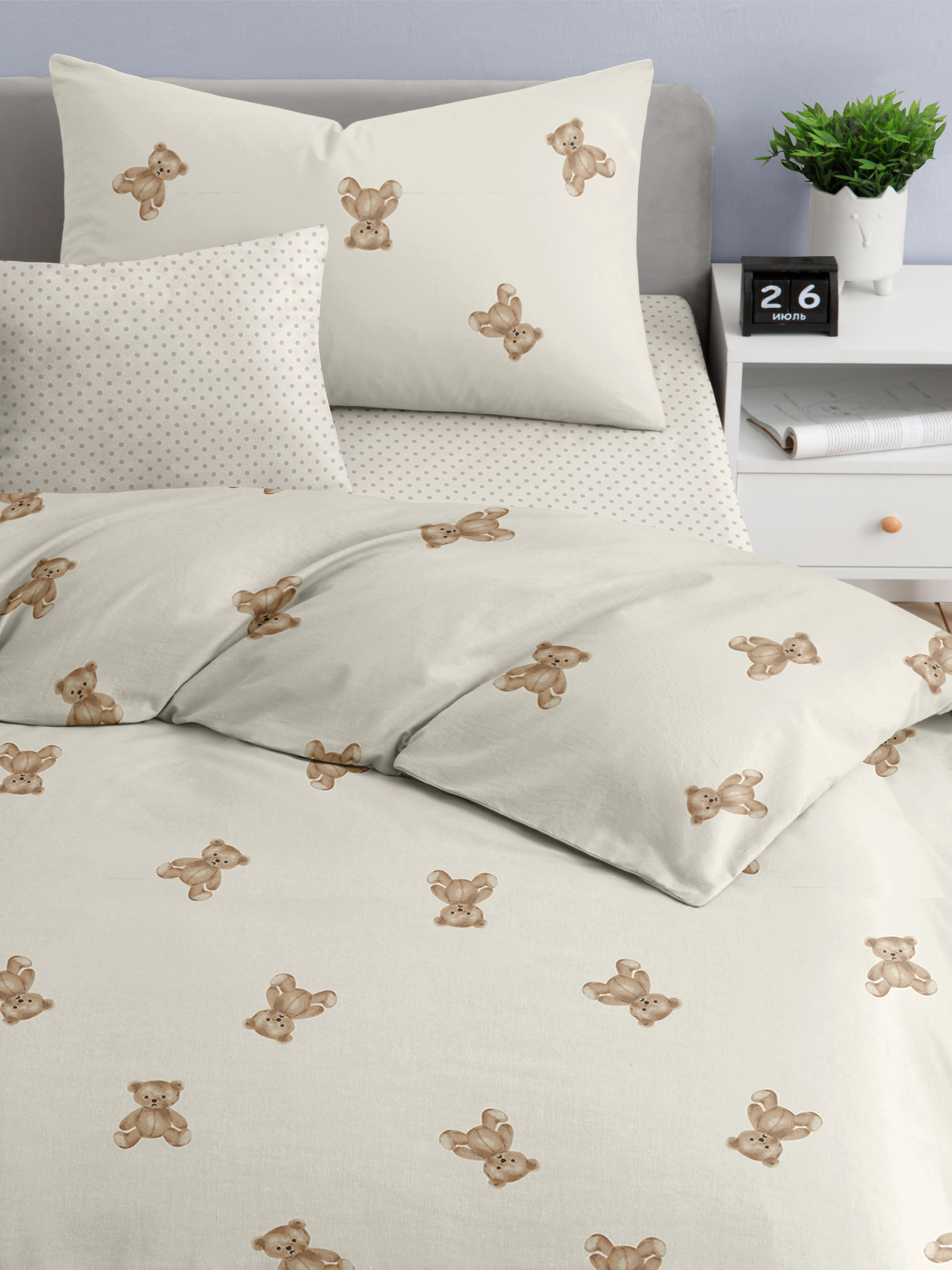 Комплект постельного белья Ночь Нежна Тедди полутораспальный 3 предм. - фото 5