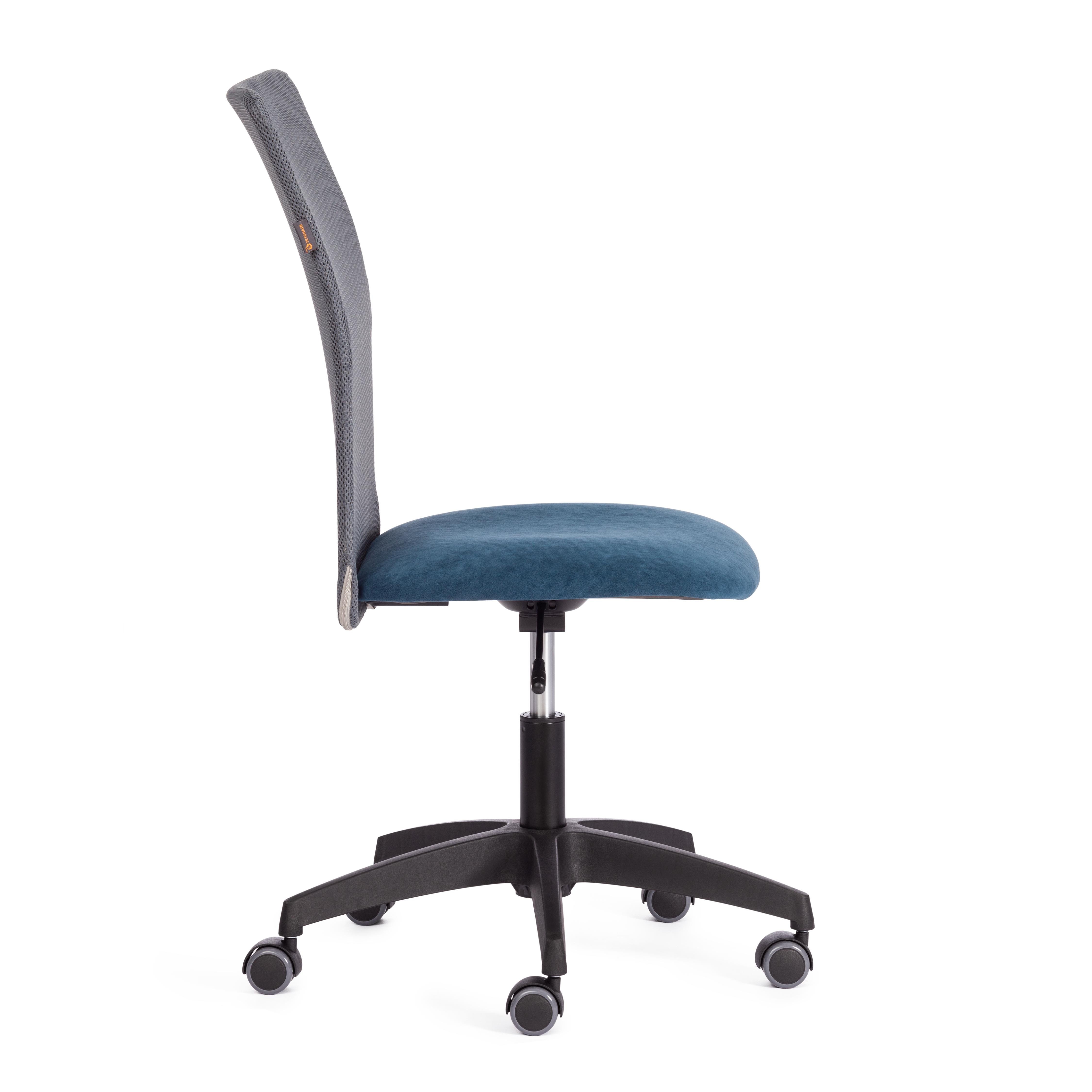 Компьютерное кресло TETCHAIR Старт флок ткань синий серый - фото 3