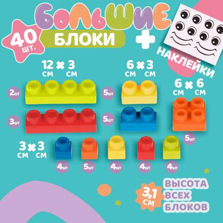 Конструктор 1TOY мягкий 40 дет.