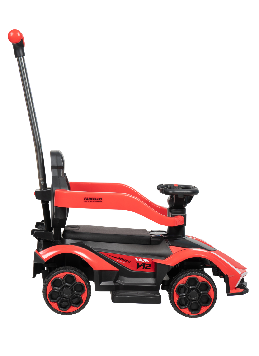 Каталка Farfello K256 с ручкой красный - фото 10