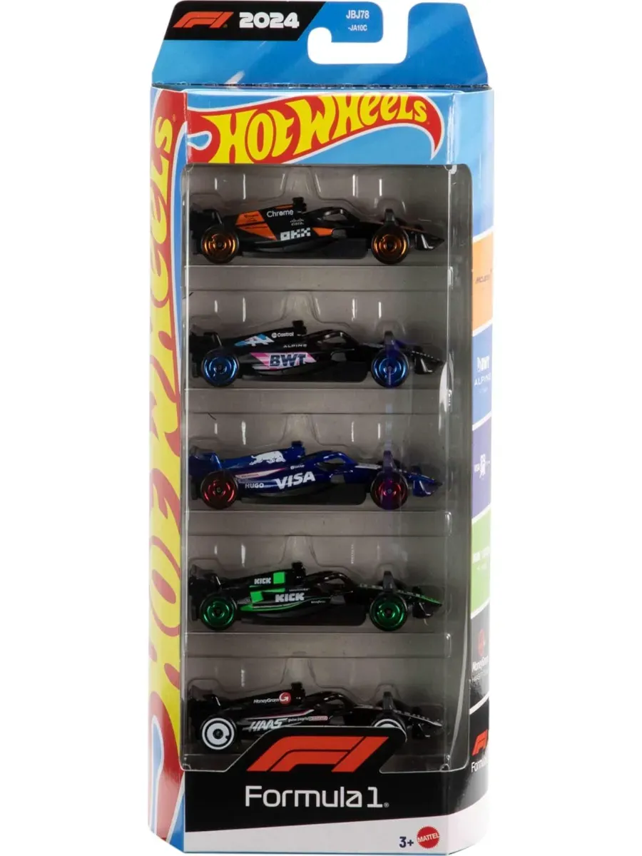Игровой набор Hot Wheels 5 литых моделей 1:64 Formula 1 1:64 122453 - фото 1