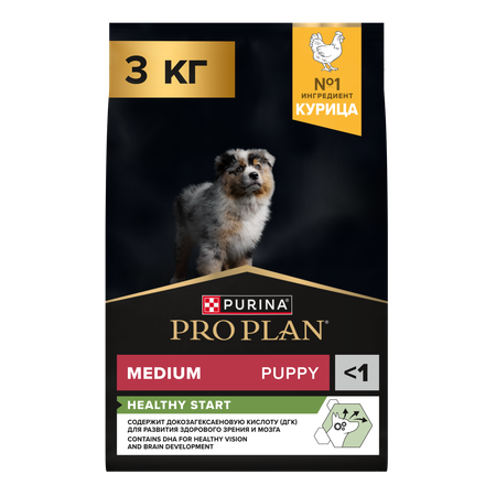Корм сухой для щенков PRO PLAN HEALTHY START 3 кг с курицей для средних пород