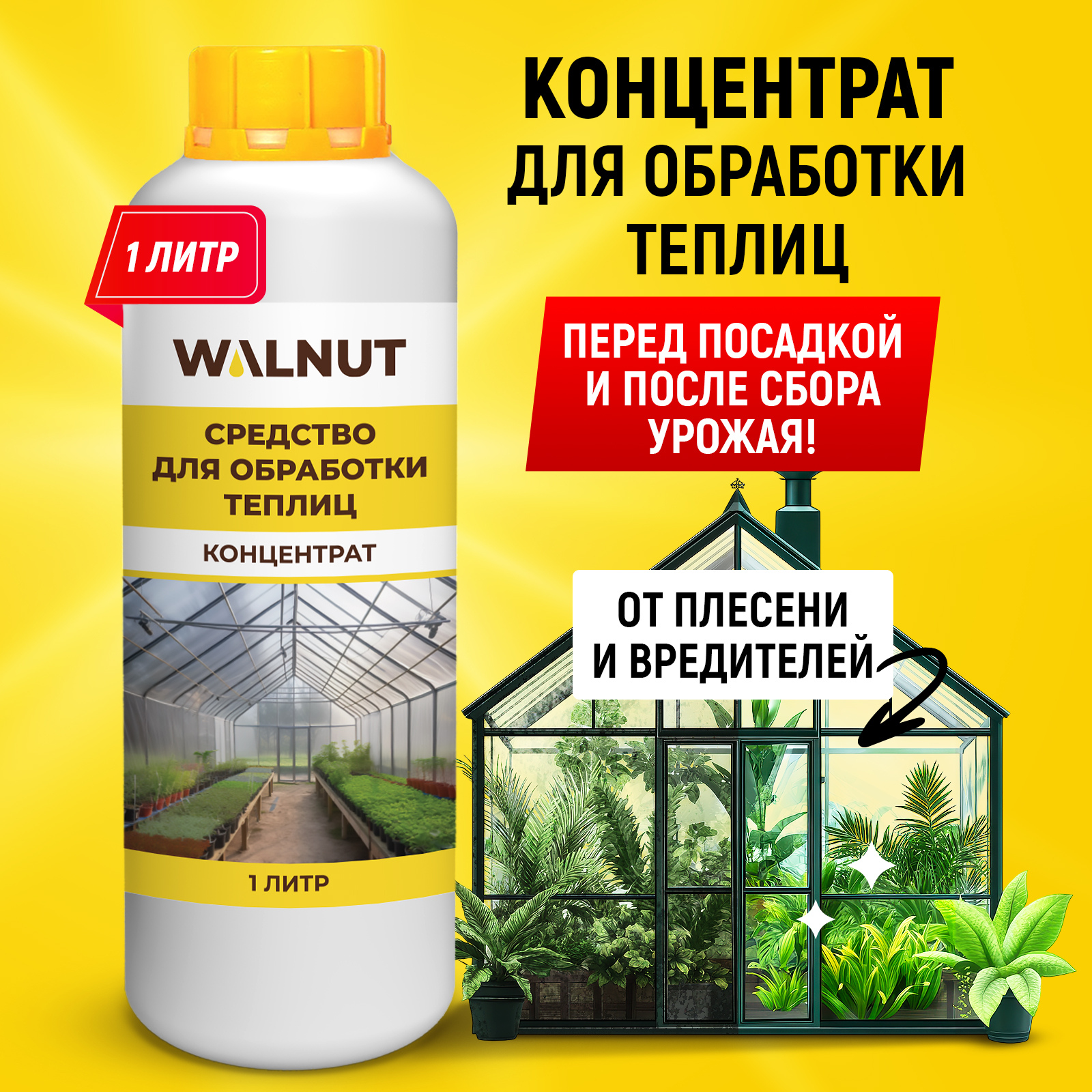 Концентрат WALNUT для антибактериальной обработки теплиц - фото 1