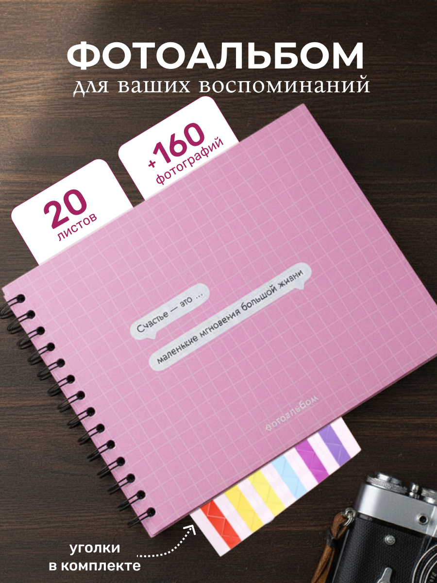 Фотоальбом iLikeGift Счастье это 25x19 см, 20 листов - фото 1