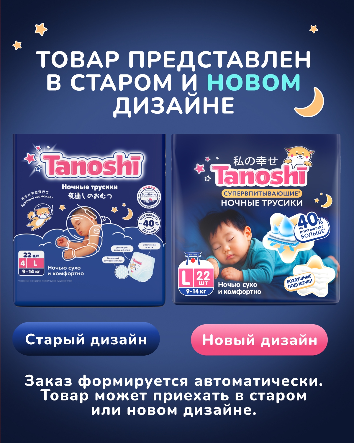 Трусики Tanoshi ночные L (9-14 кг) 22 шт. - фото 2