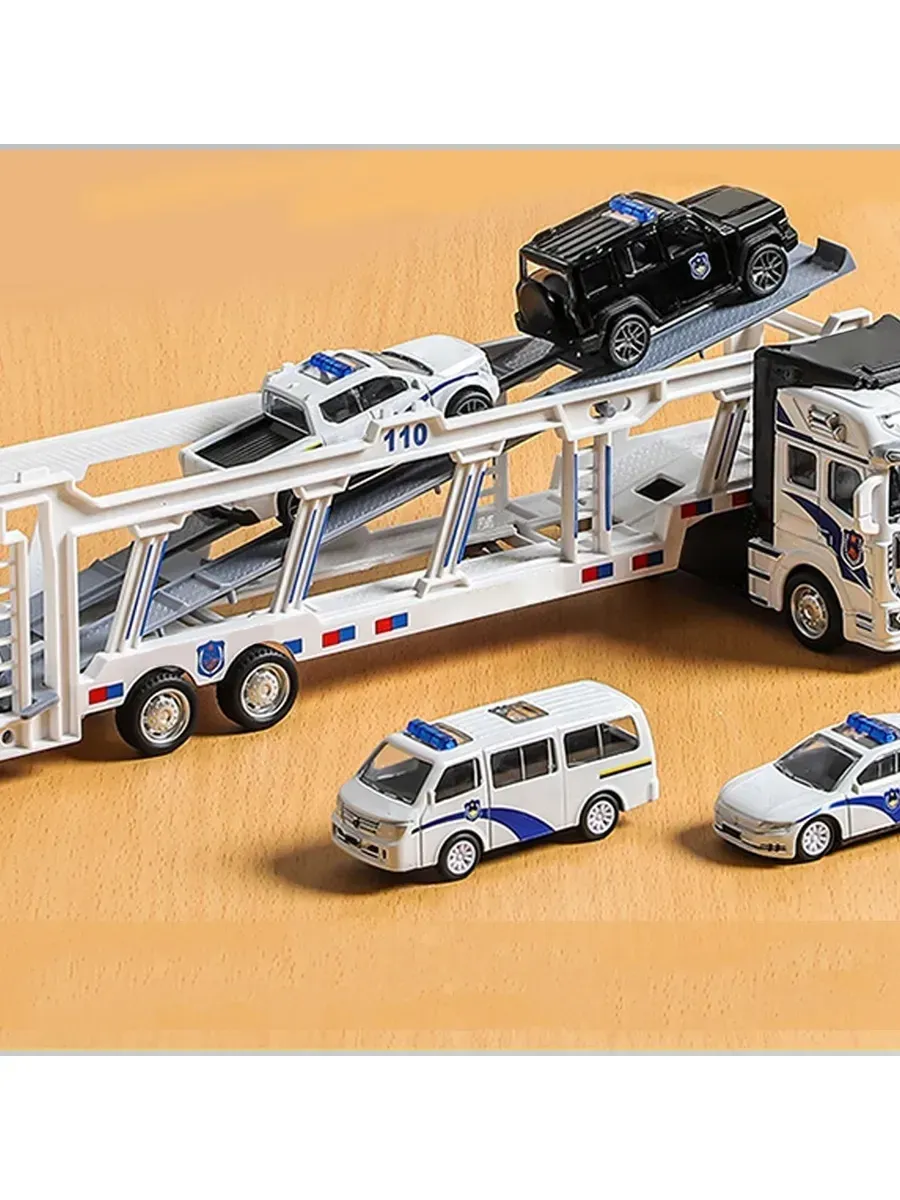 Автовоз CyberToy 6 полицейских машинок 80012 - фото 8
