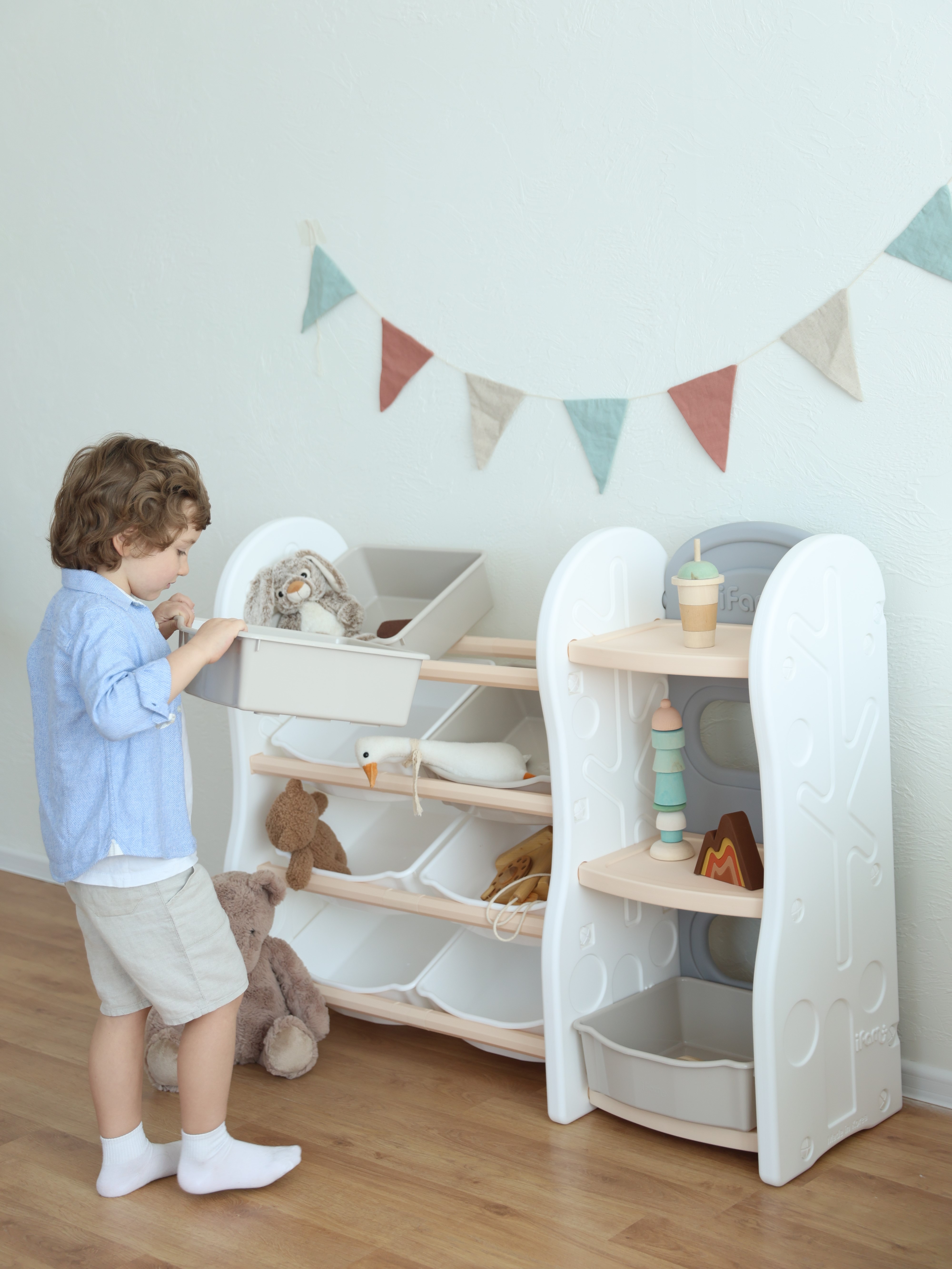 Стеллаж для игрушек Ifam DesignToy-4 бежевый - фото 8