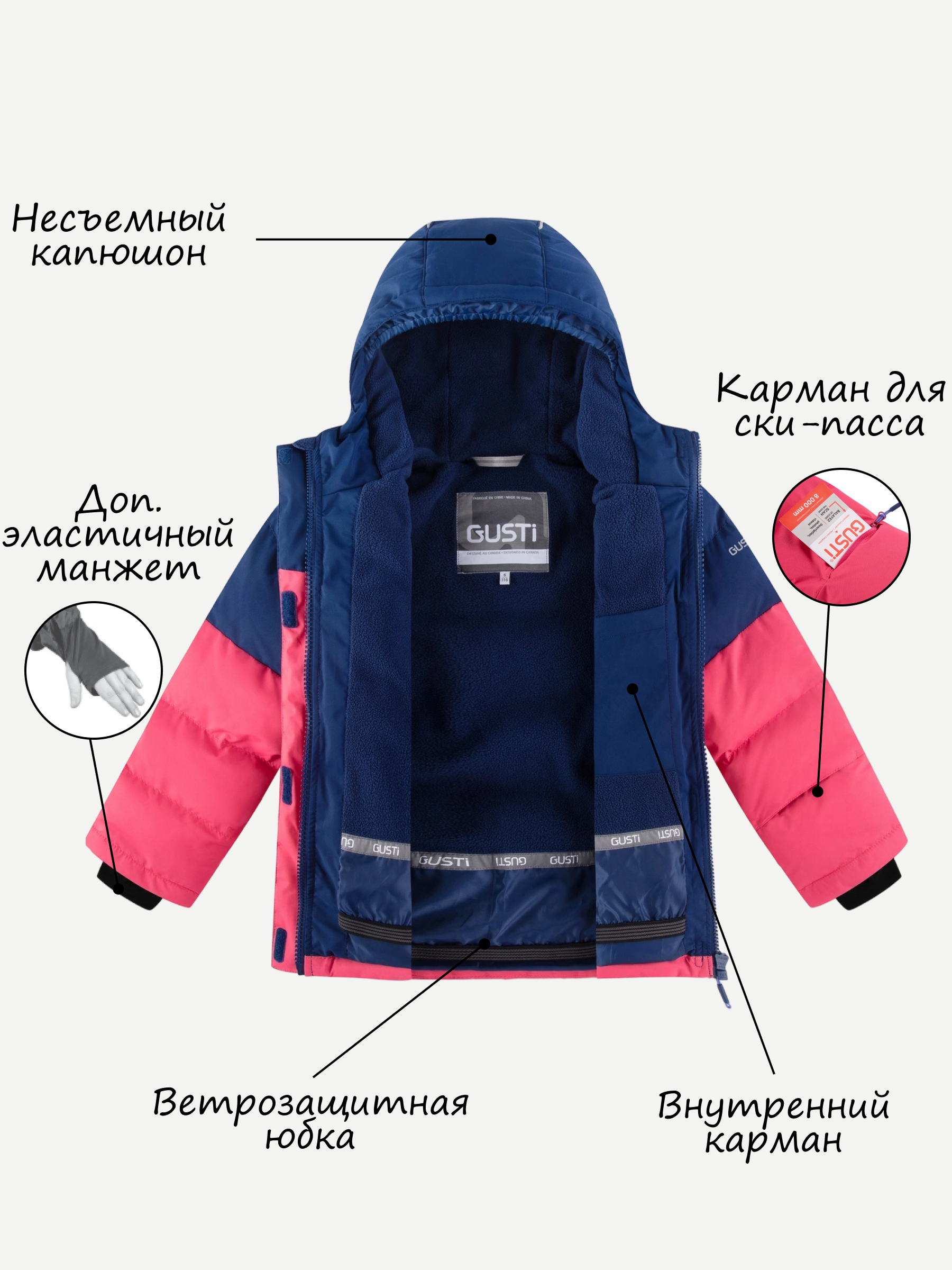 Куртка и полукомбинезон GUSTI GW4GS510-ROSE - фото 4