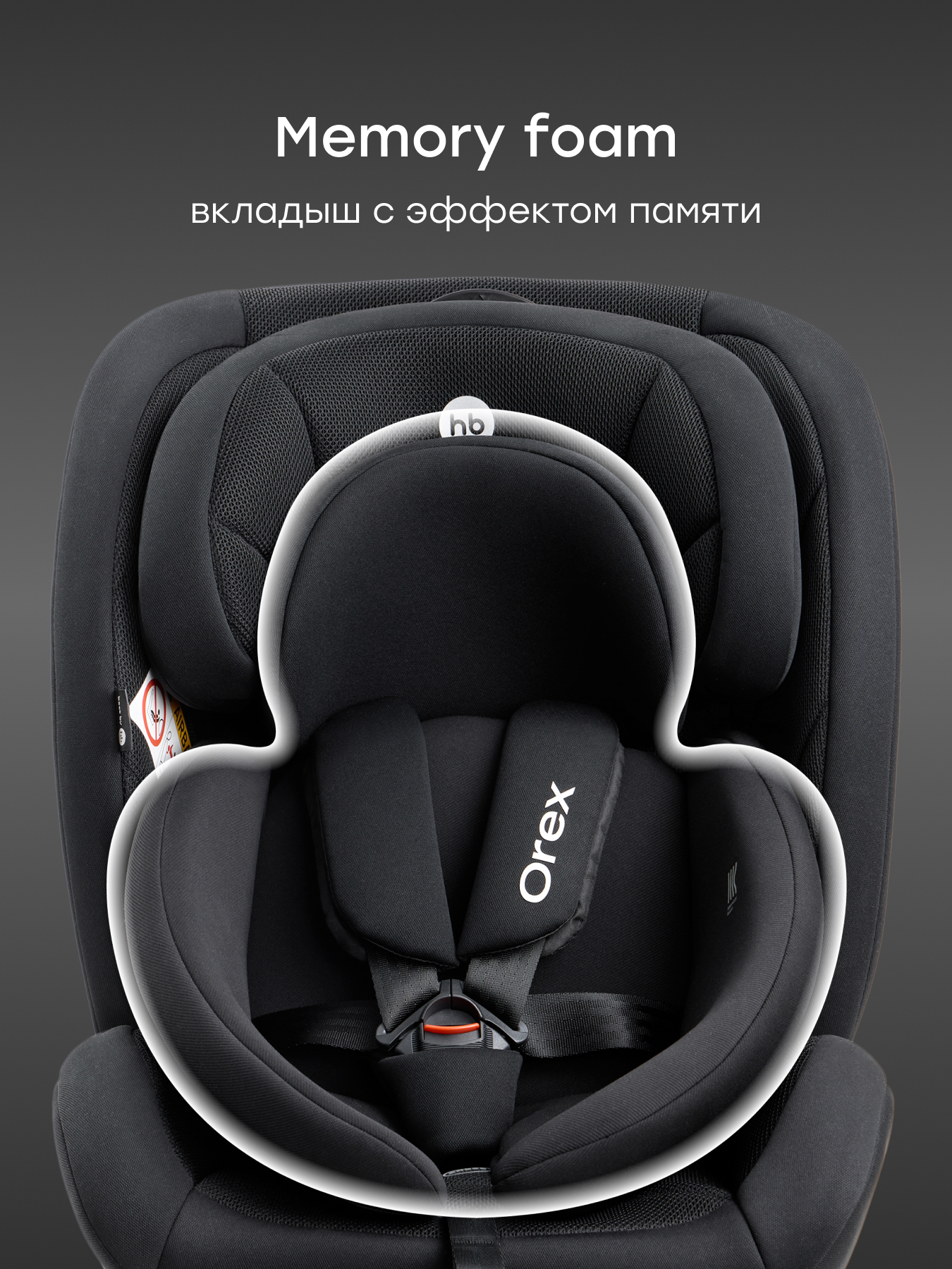 Автокресло Happy Baby Orex Isofix 0+/1/2/3 (0-36 кг) черный - фото 5