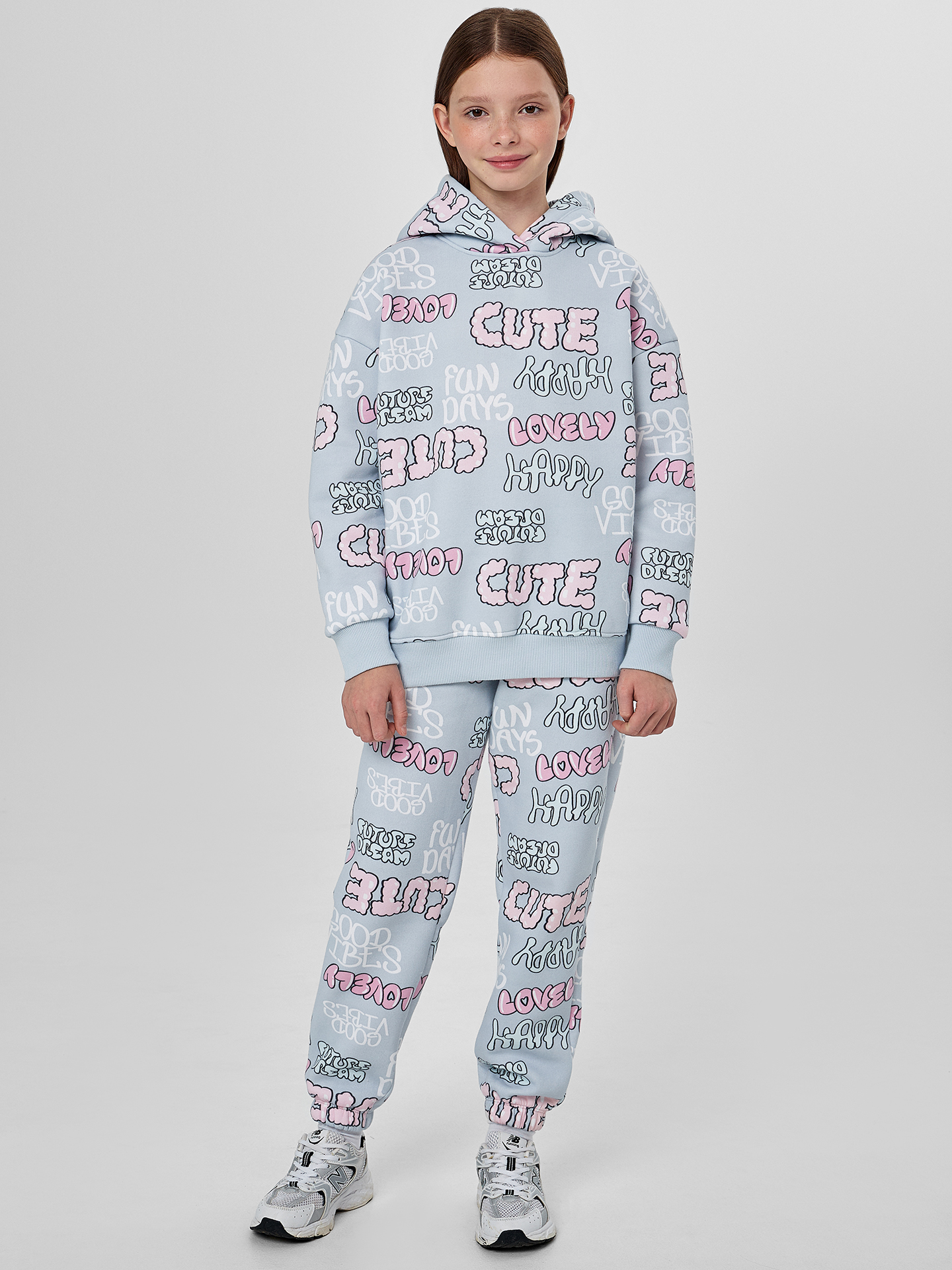 Костюм Mark Formelle (Марк Формэль) 397743/надписи на нежно -голубом - фото 1