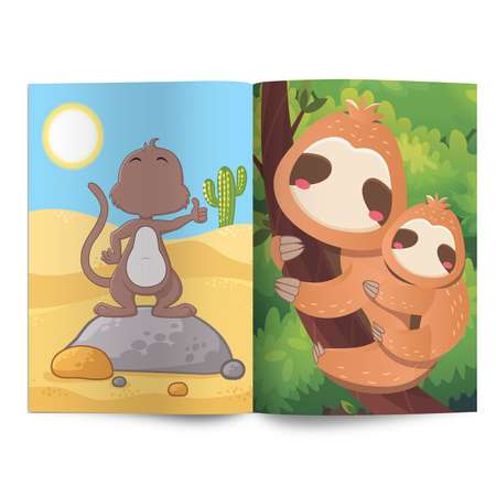 Книга ND Play Портреты из наклеек Веселые животные