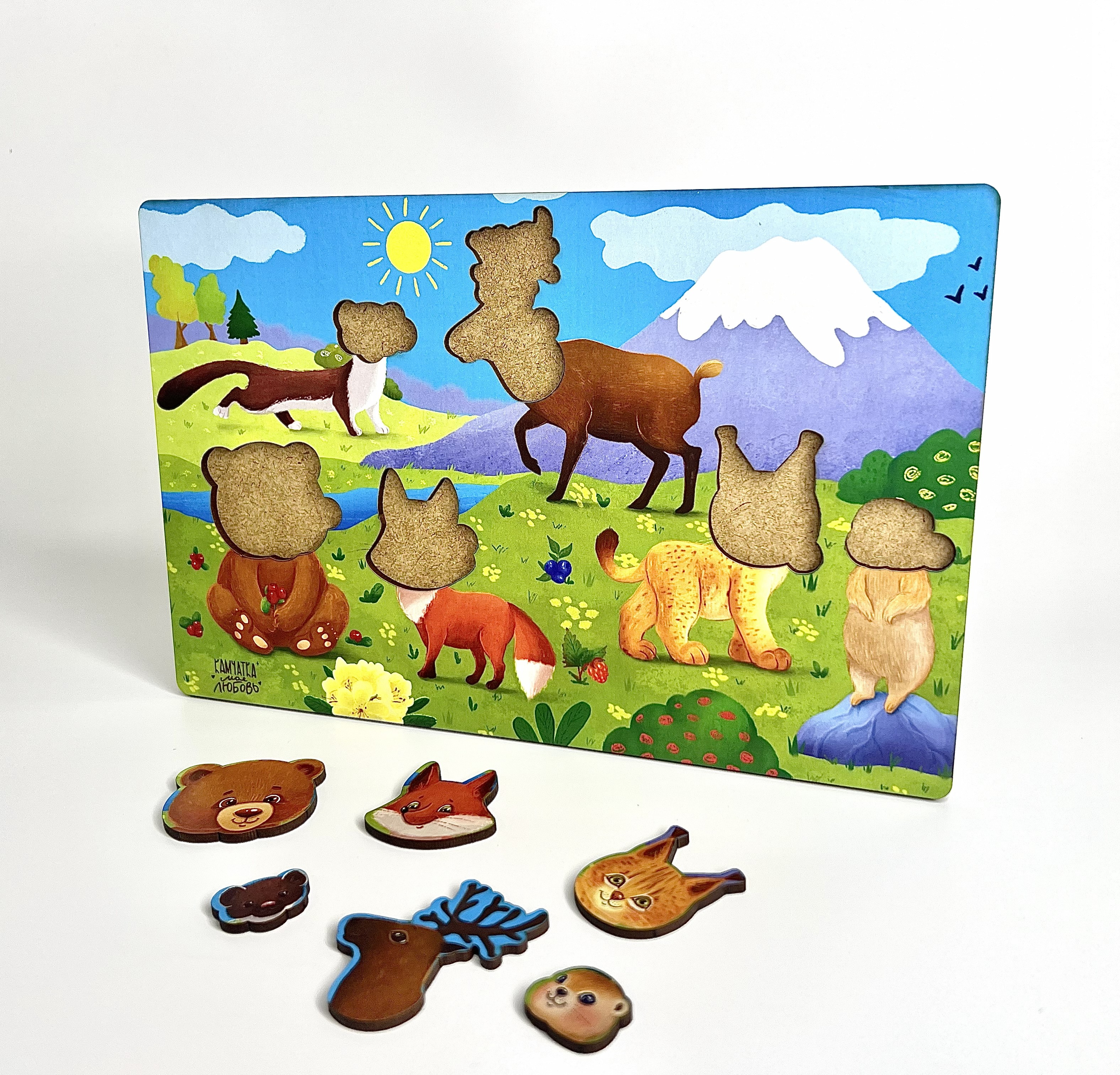 Пазл Создавая себя Зверятки Камчатки деревянный - фото 3