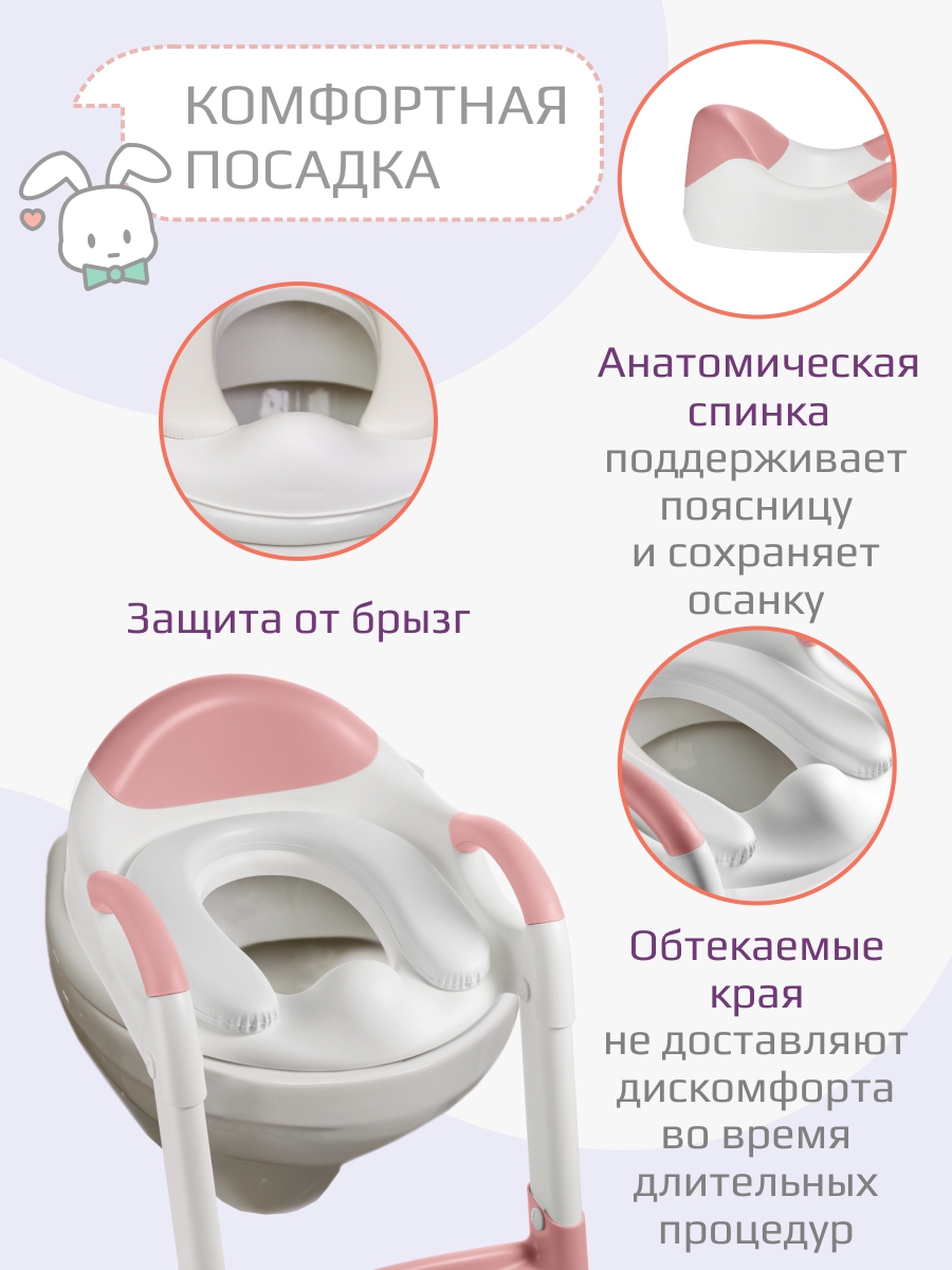 Накладка на унитаз KidWick Whale Soft розовый - фото 3