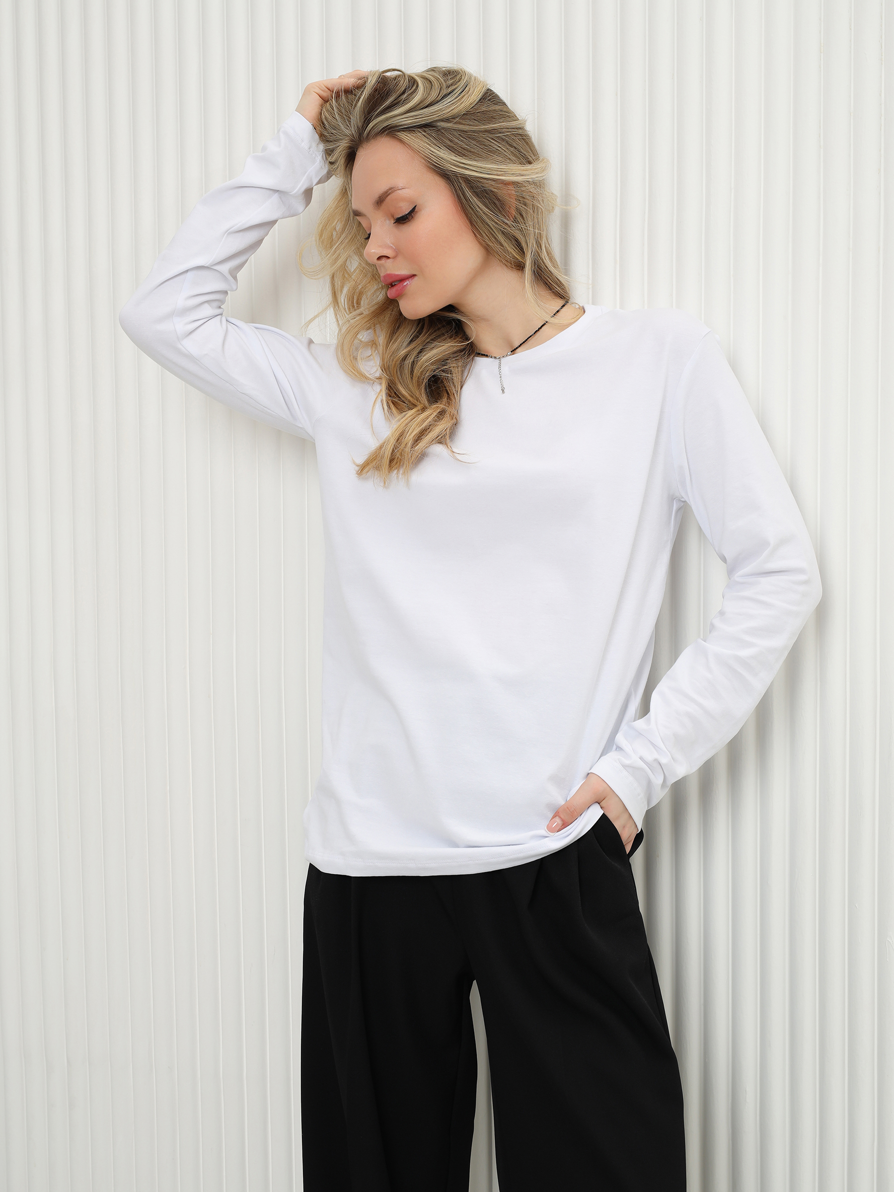 Лонгслив Натали Суслова 14403/1 белый - фото 1