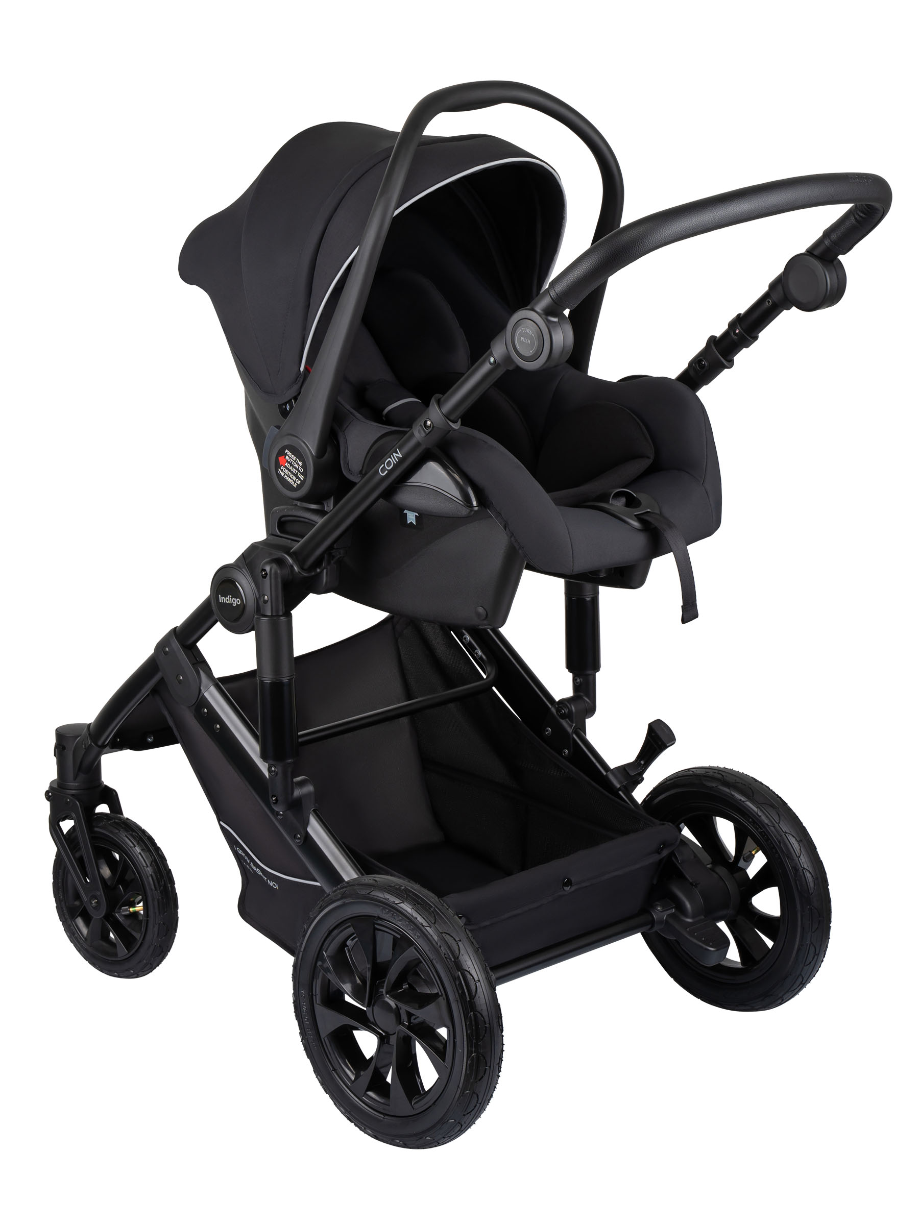 Коляска 3в1 Indigo Coin черный - фото 2