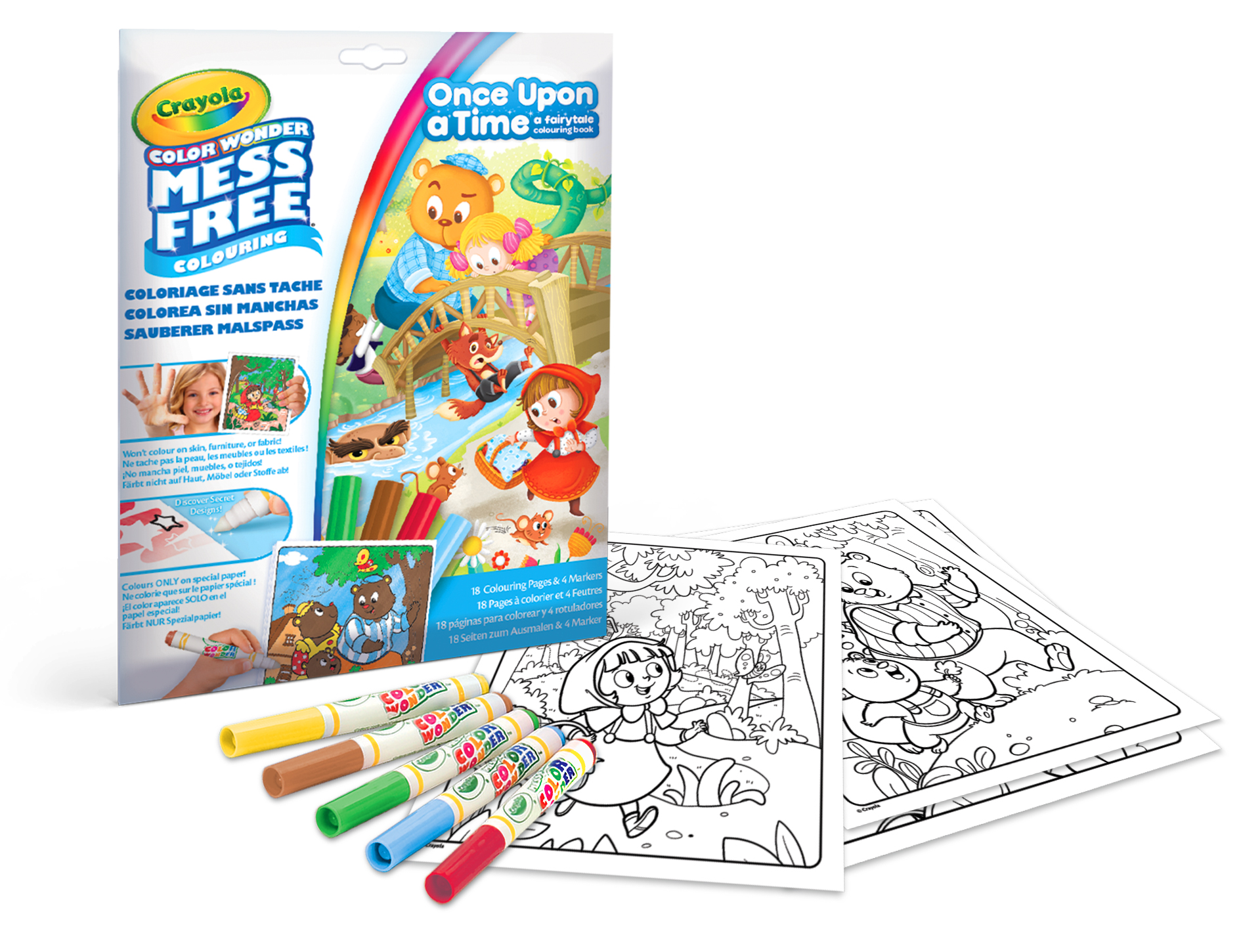 Раскраска с фломастерами Crayola Color Wonder Сказки 4цв - фото 1