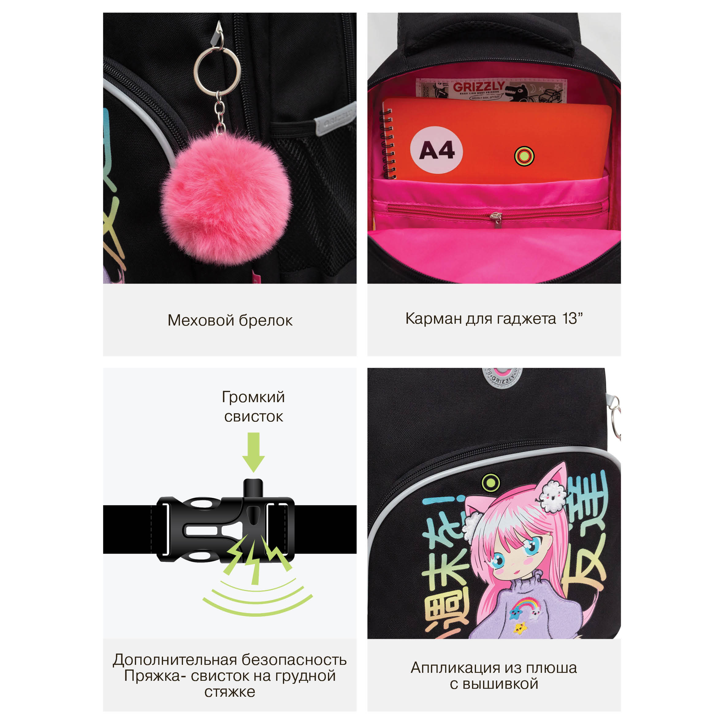 Рюкзак Grizzly для девочки - фото 12