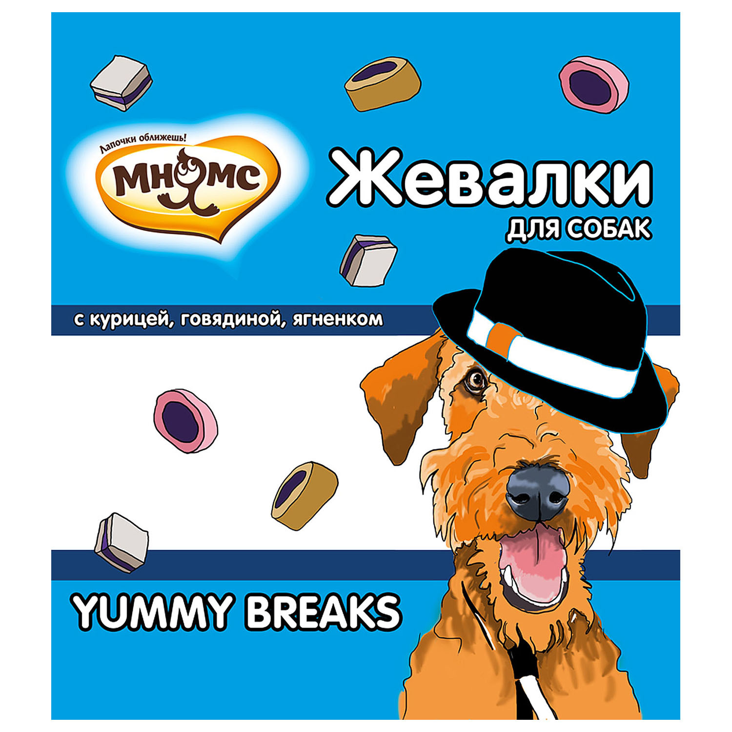 Лакомство для собак Мнямс Жевалки Yummy breaks с курицей-говядиной-ягненком 150г - фото 4