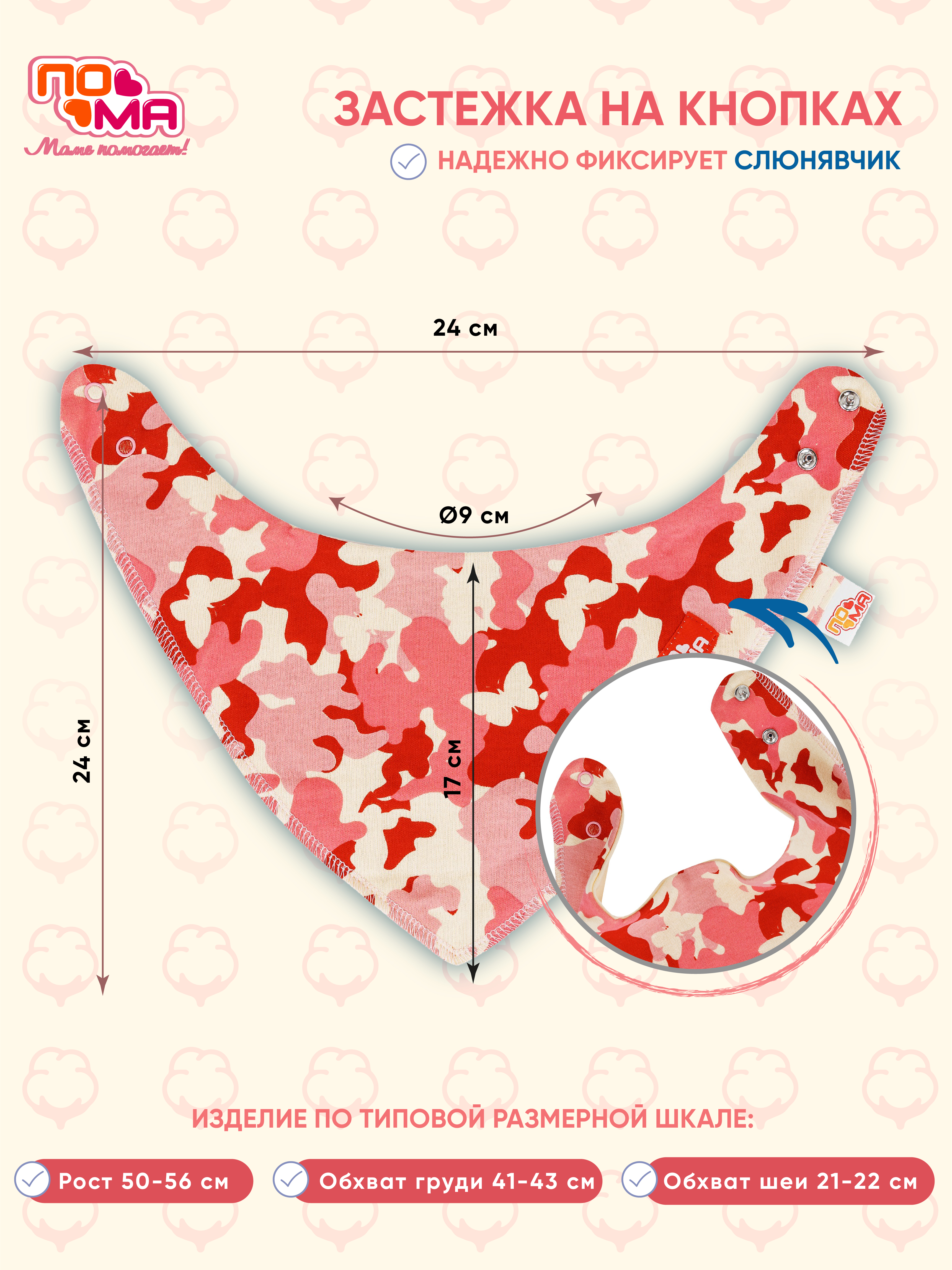 Нагрудник Пома текстиль 5 шт. - фото 3