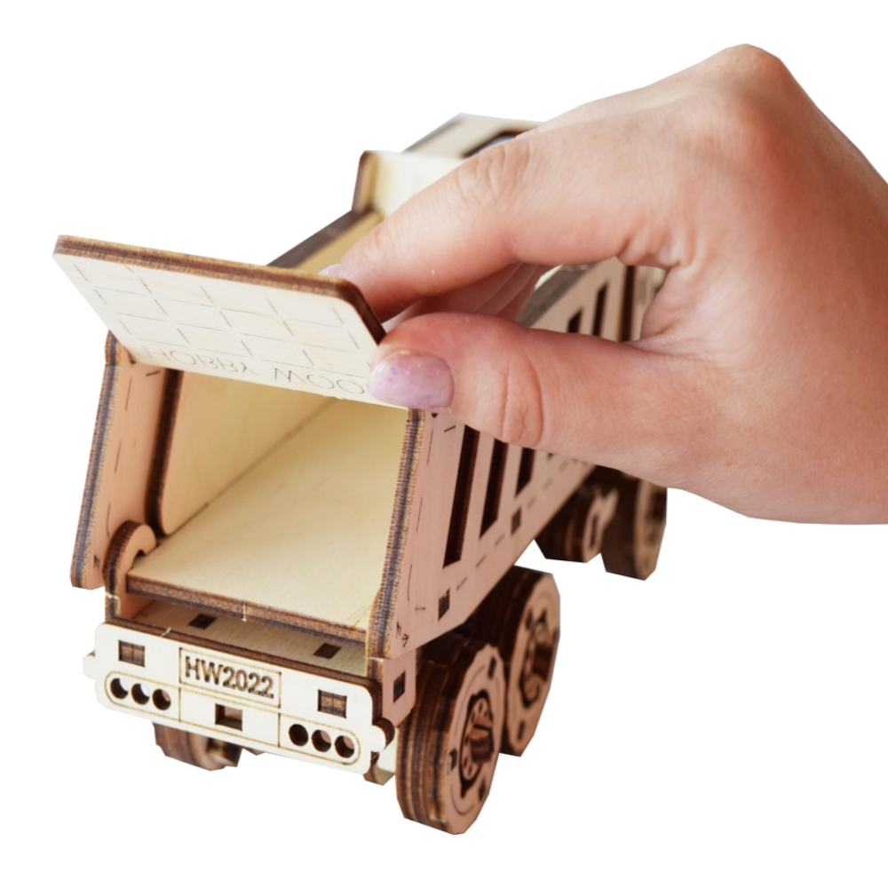 Конструктор HobbyWood Грузовик самосвал деревянный - фото 6