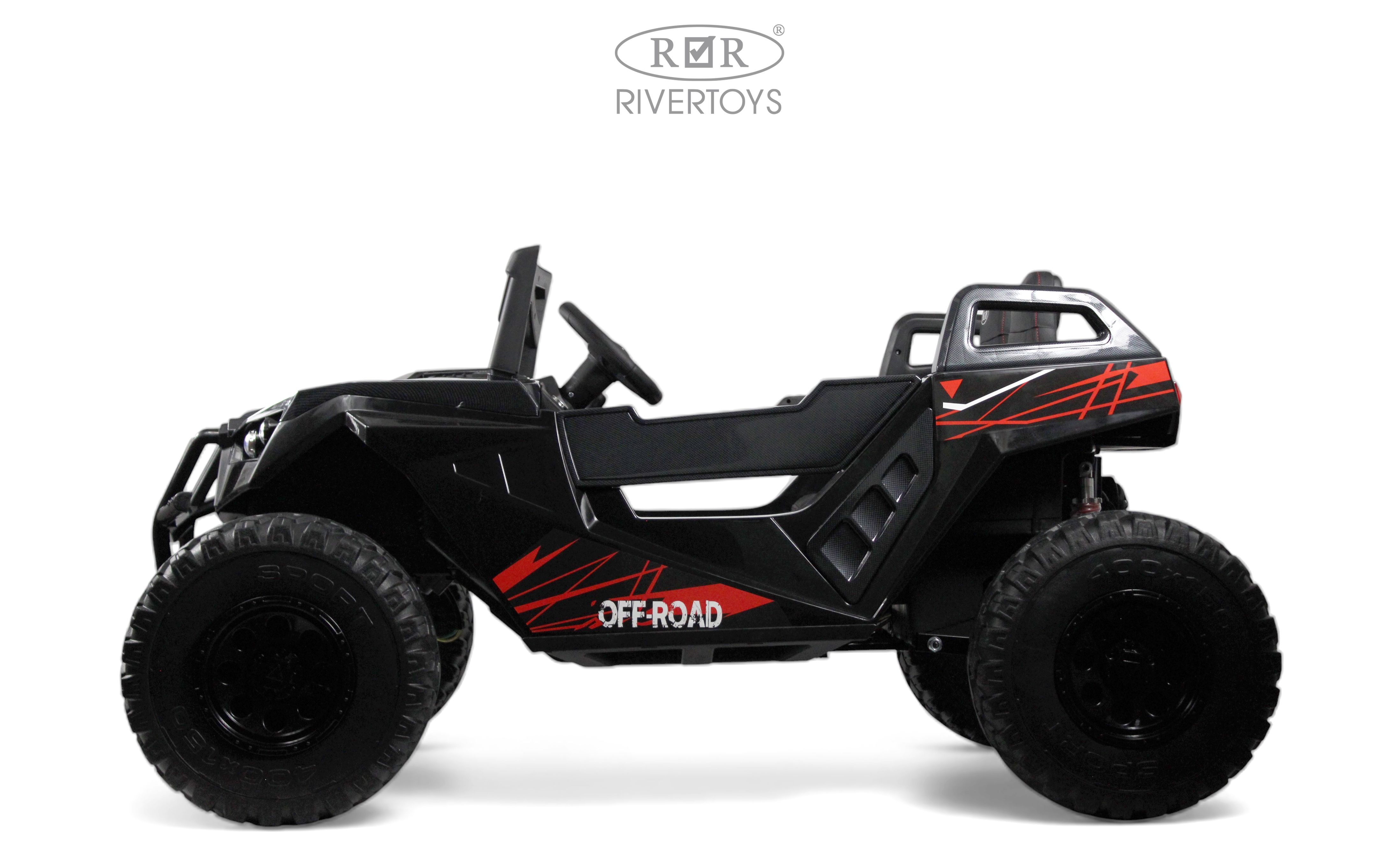 Электромобиль RIVERTOYS A707AA-LUX-NEW-BLACK-CARBON С пультом ДУ - фото 10