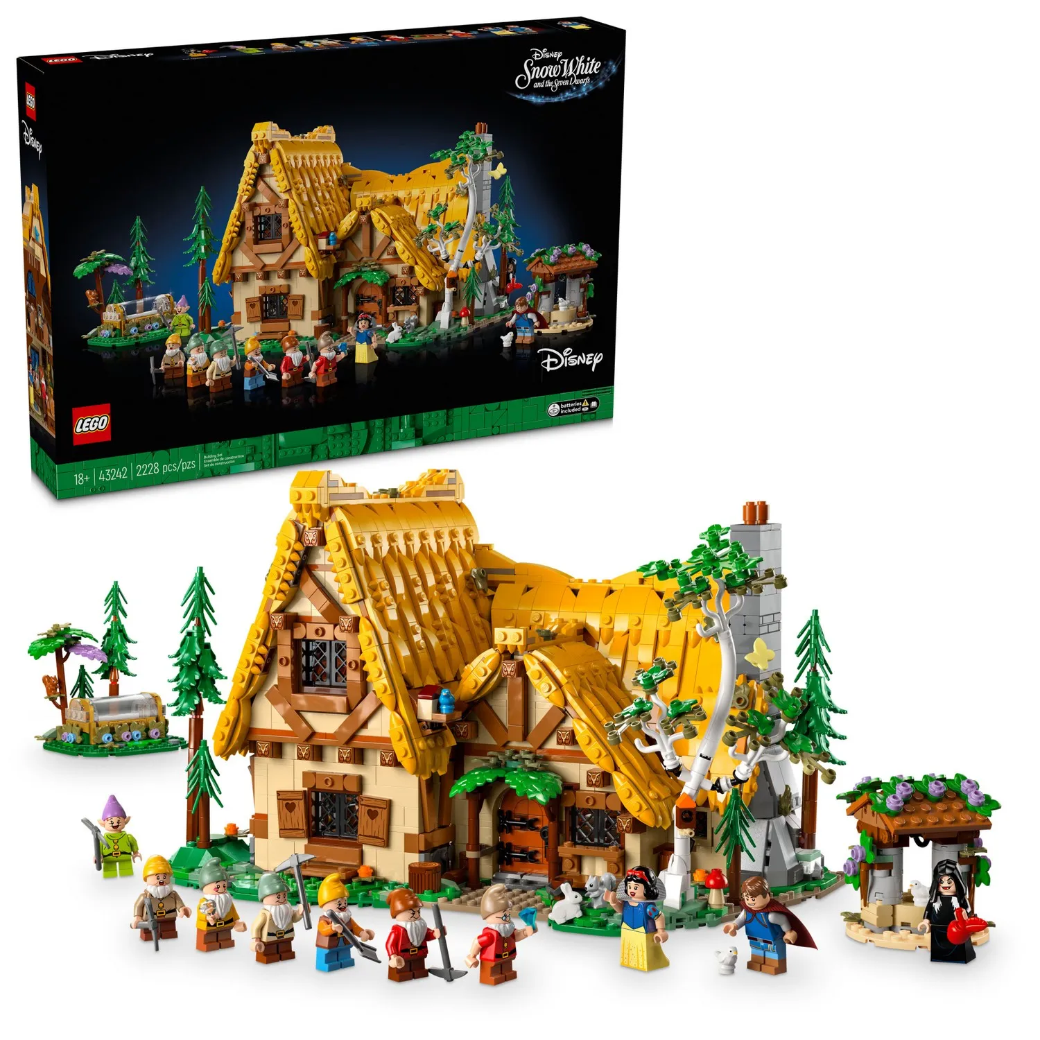 Изображение товара Конструктор LEGO Disney 43242 Домик Белоснежки и семи гномов с светом и фигурками