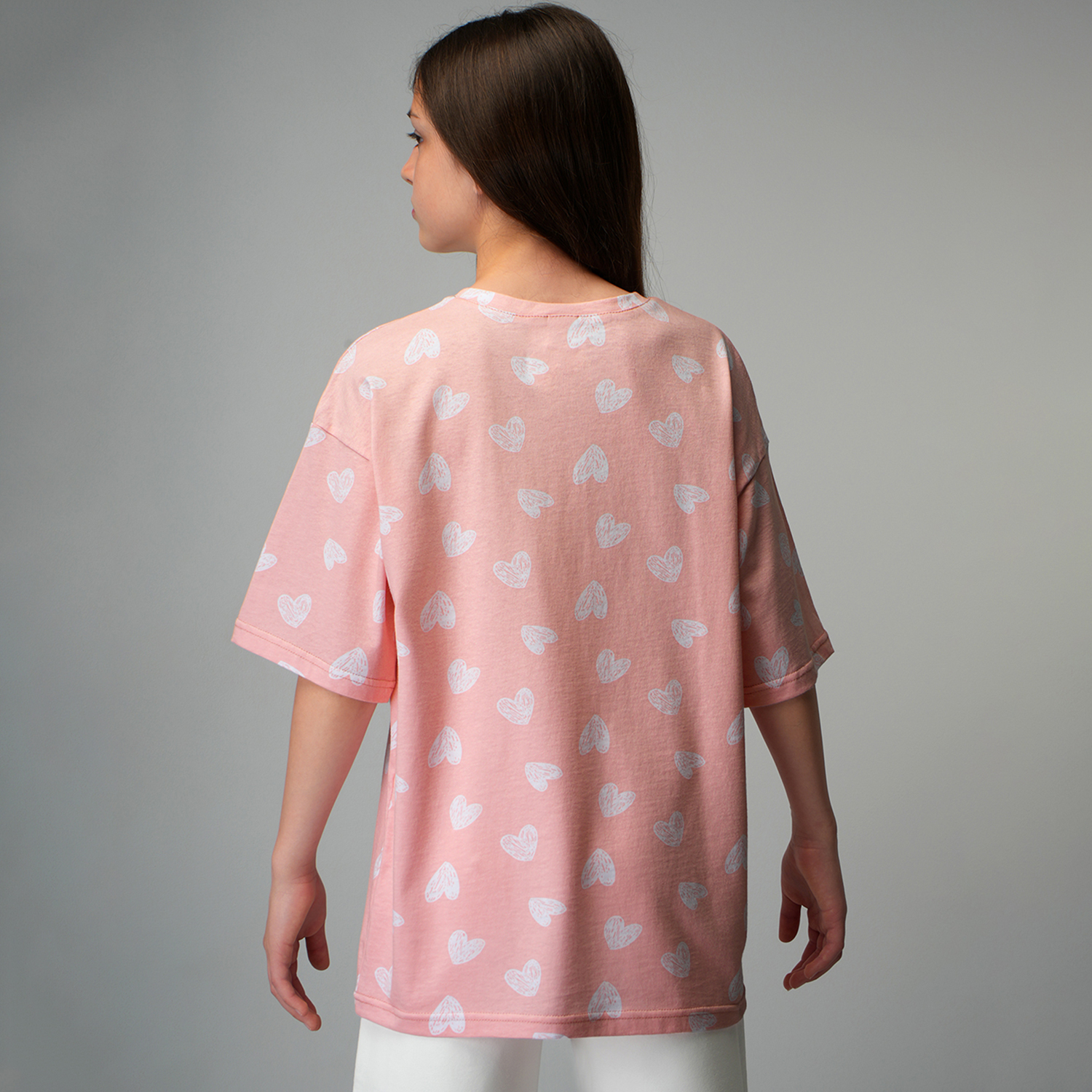 Футболка HappyFox HF0178SPбелый.сердечки - фото 4