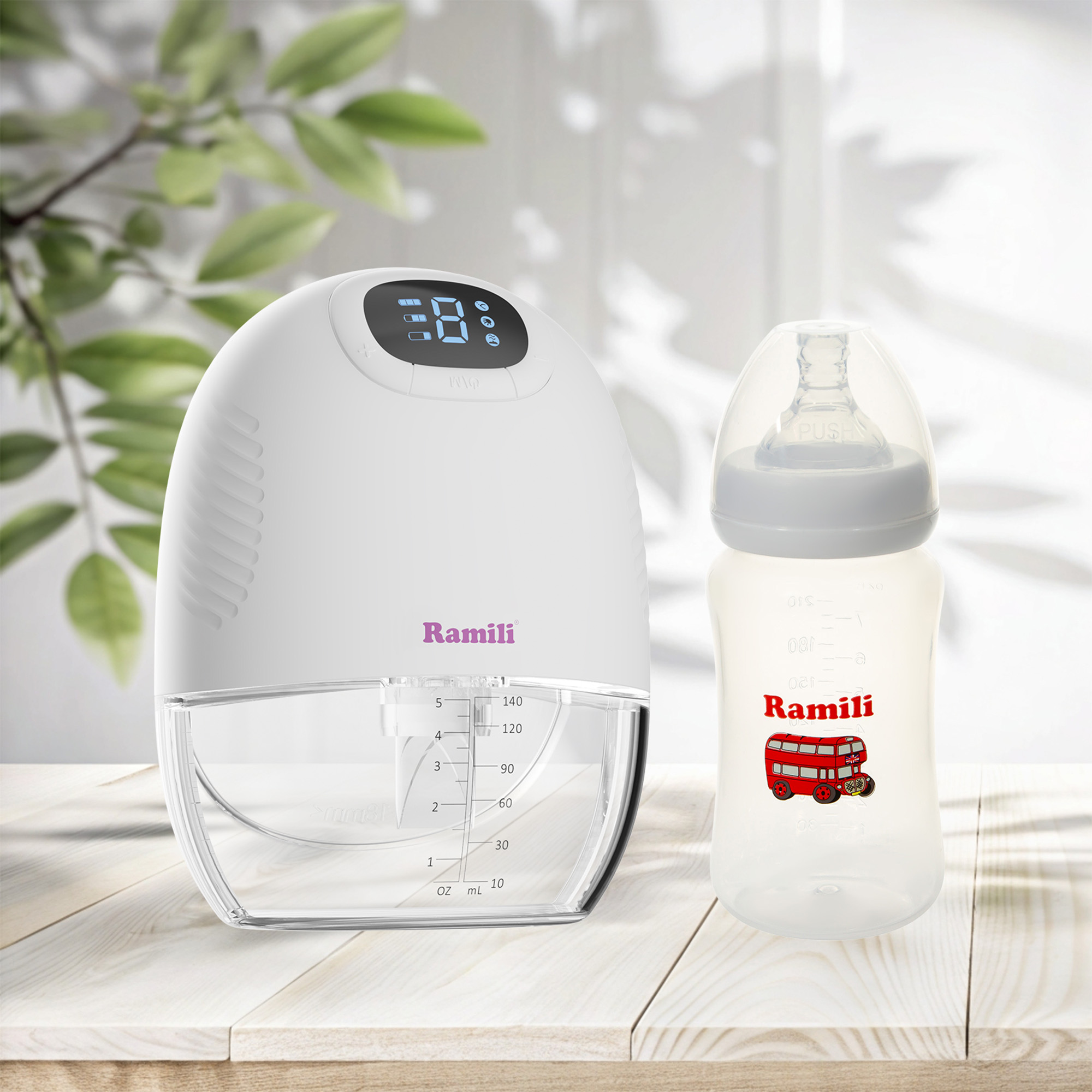 Молокоотсос Ramili SE300 Четырехфазный бионический с бутылочкой - фото 5