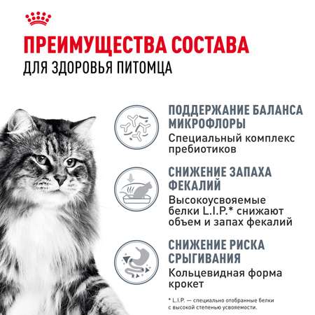 Корм сухой для кошек ROYAL CANIN 2кг Digestive care для поддержания здоровья пищеварительной системы