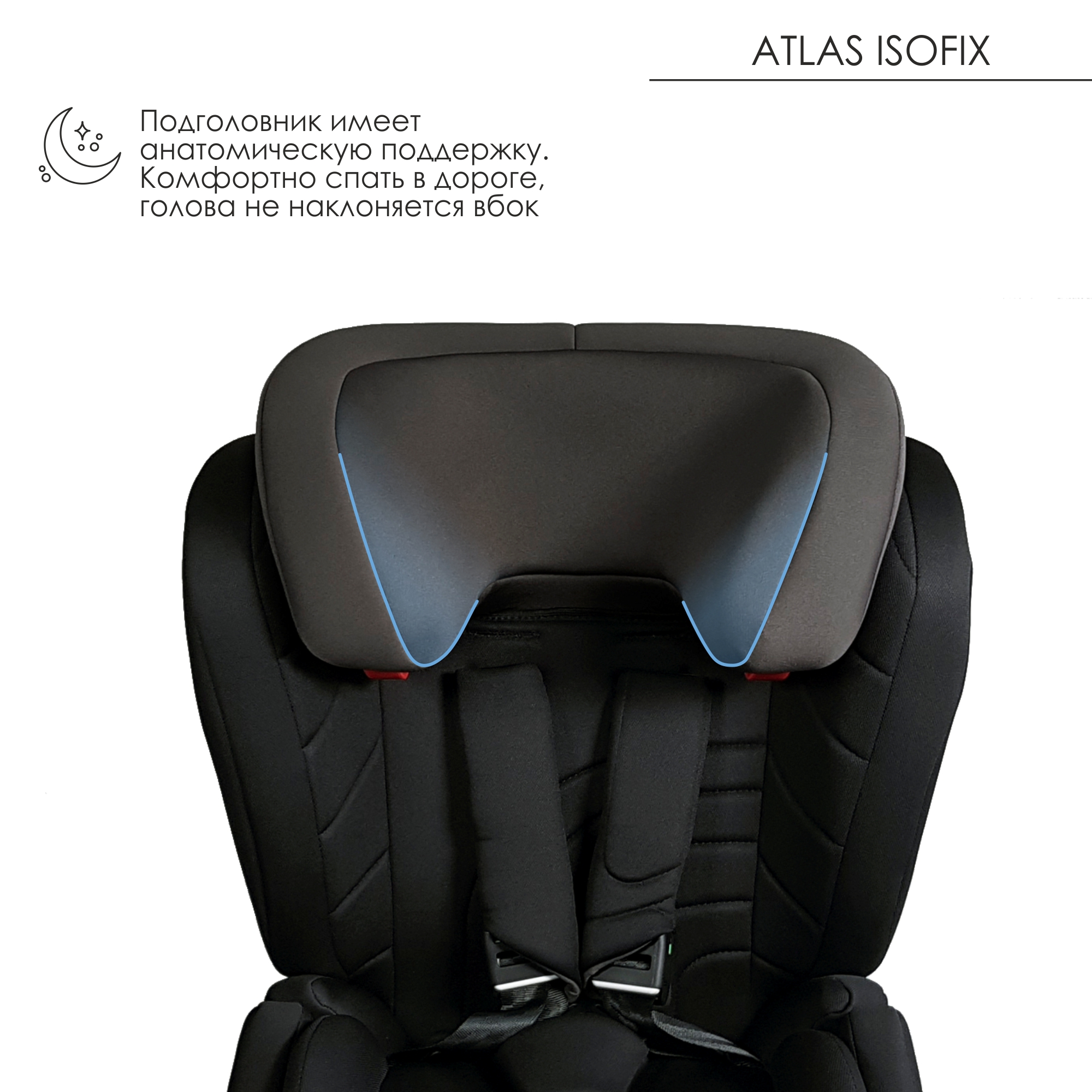 Автокресло Olsson Atlas Isofix Black-Gray Isofix 1/2/3 (9-36 кг) - фото 6