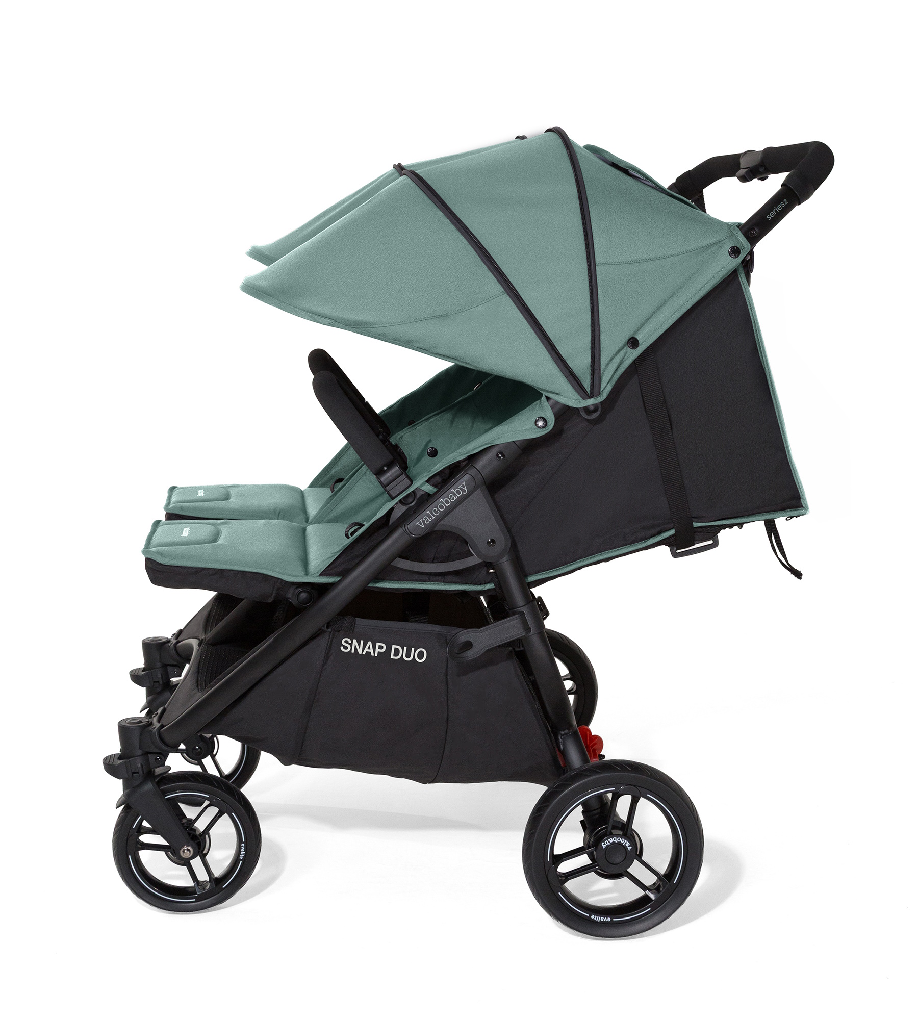 Коляска прогулочная для двойни Valco baby Snap Duo зеленый - фото 14