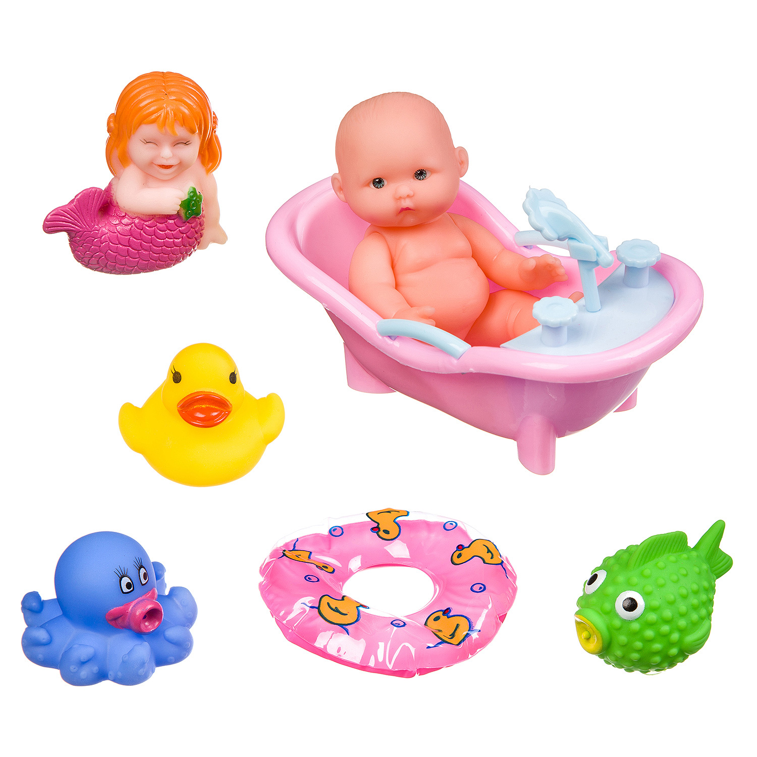 Игрушка Bondibon для ванной 7 игрушек с пупсом - фото 5