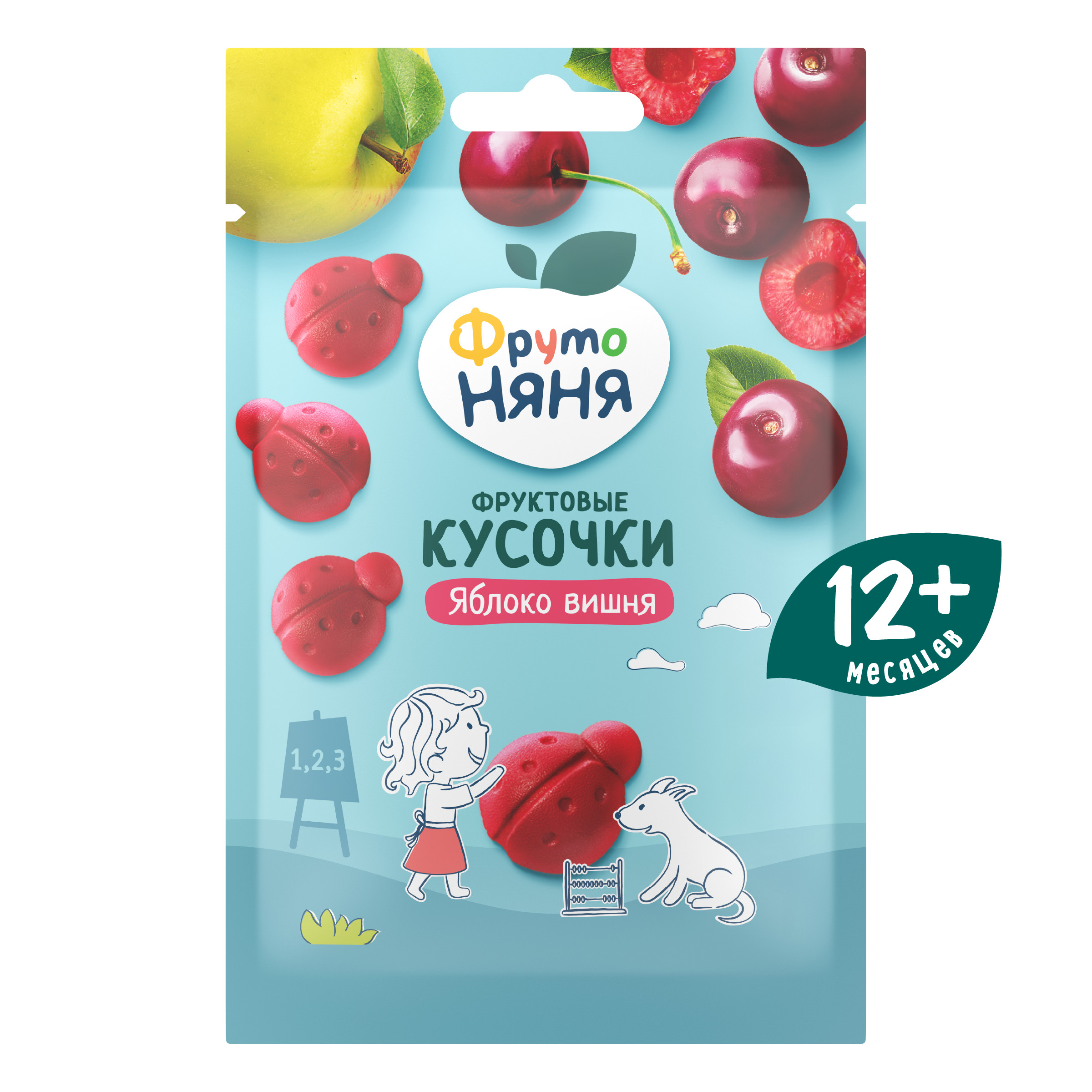 Фруктовые кусочки ФрутоНяня яблоко-вишня с 12 мес 15 г - фото 1